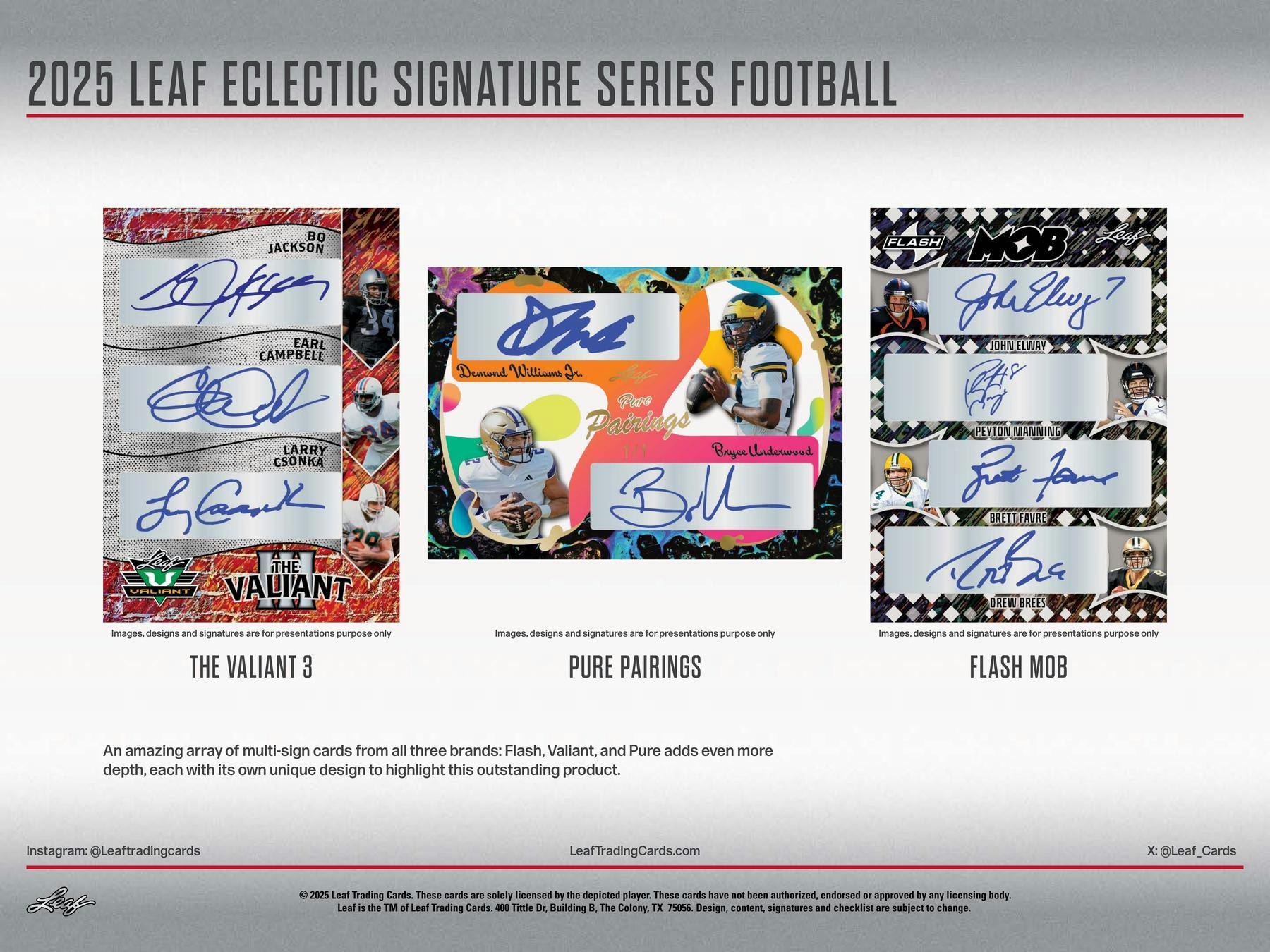 2025 Leaf Eclectic Signature Series Football Hobby Box (6 Autos) - NFL Hobby Box