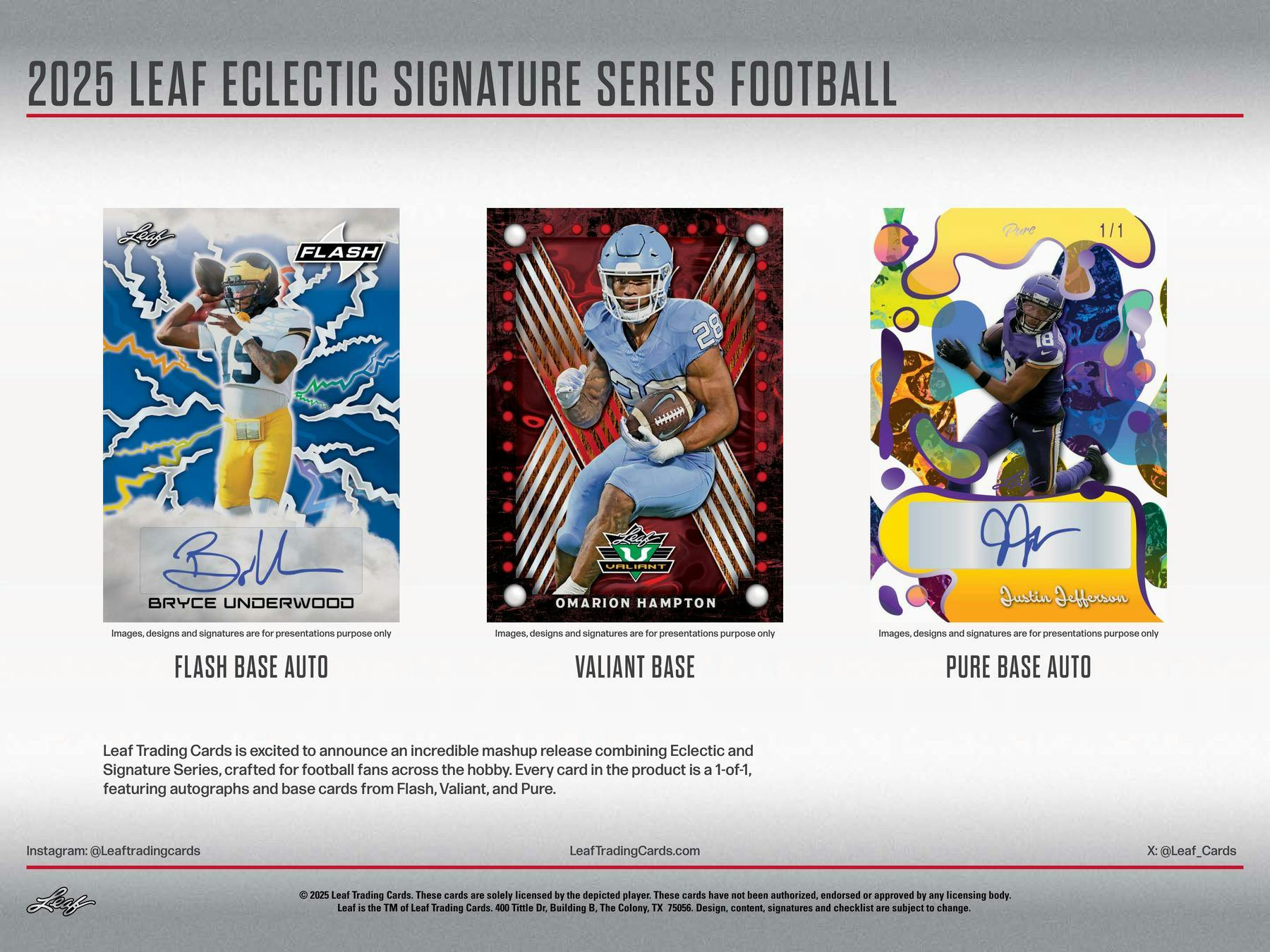 2025 Leaf Eclectic Signature Series Football Hobby Box (6 Autos) - NFL Hobby Box