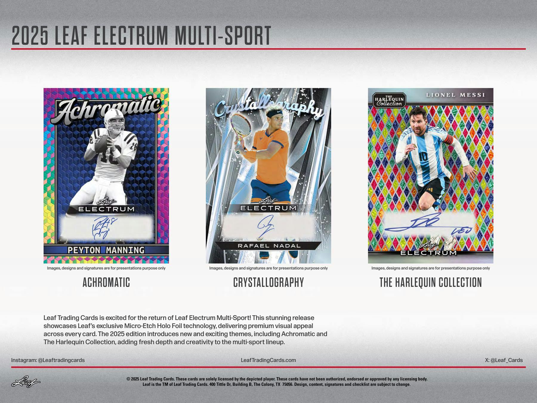 2025 Leaf Electrum Multisport Hobby Box (3 Premium Hits) - Hobby Box