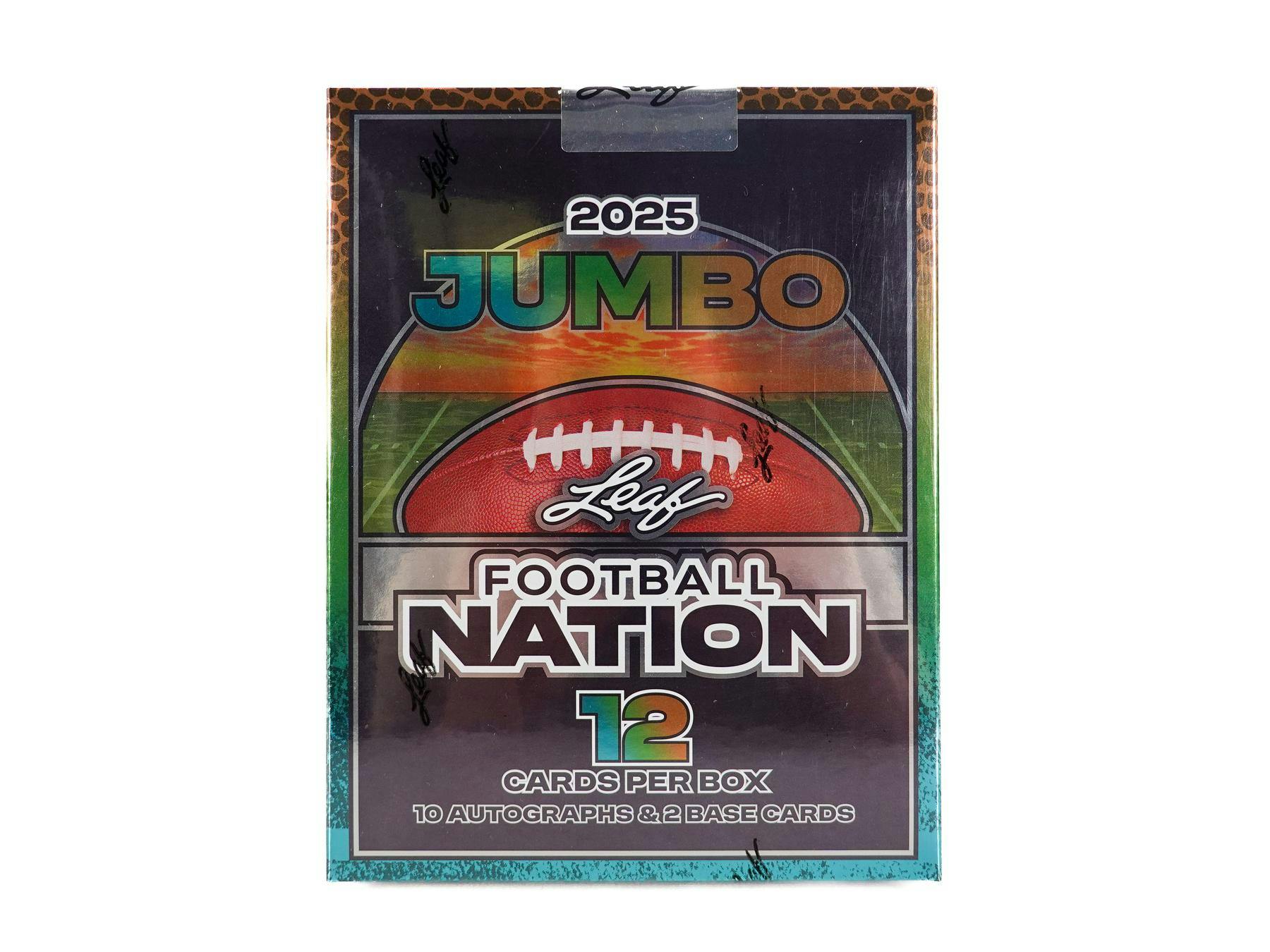 2025 Leaf Football Nation Hobby Jumbo Box (10 Autographs) Soccer Futbol Autos??? - NFL Hobby Box