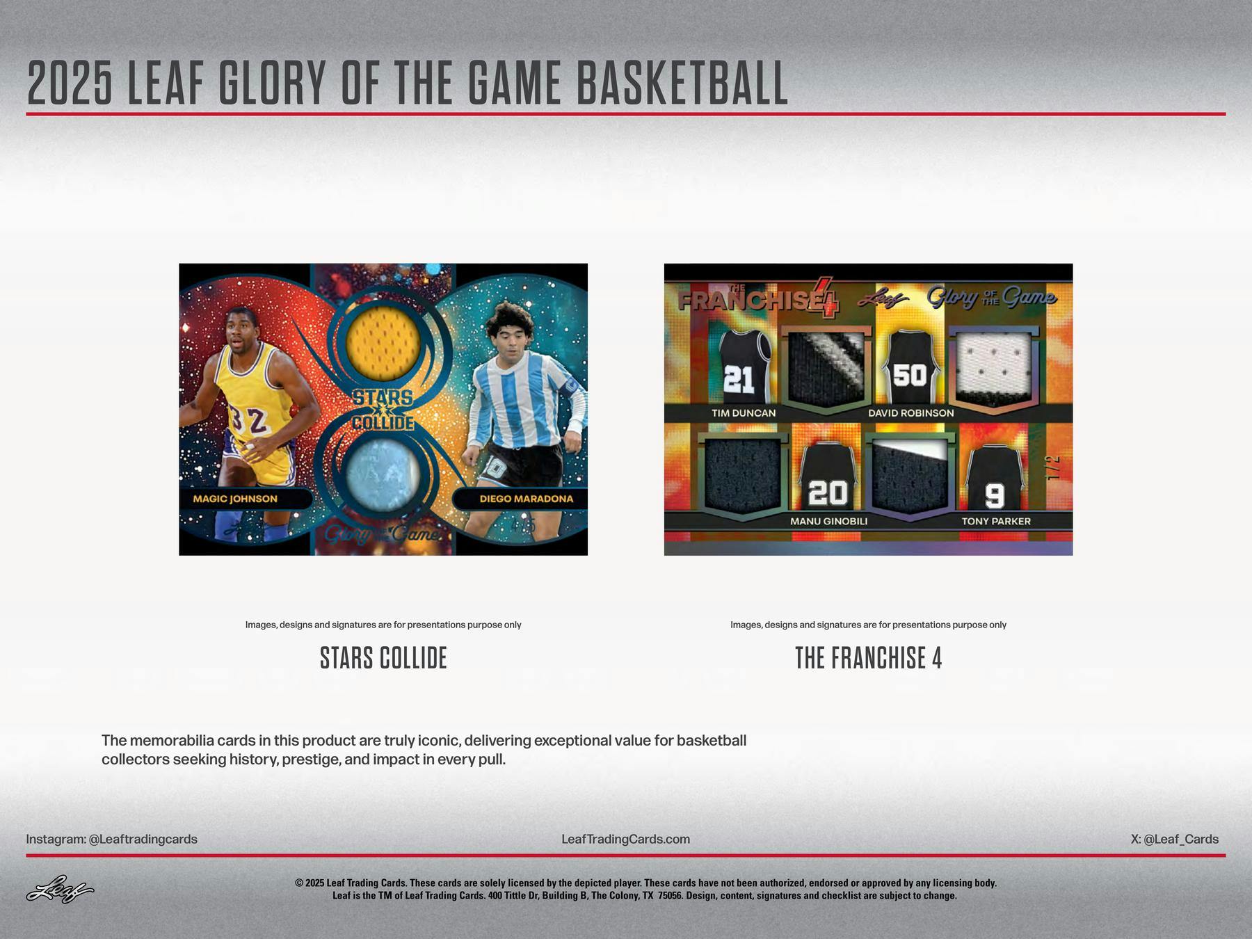 2025 Leaf Glory of the Game Basketball Hobby Box (4 Premium Hits) - Hobby Box