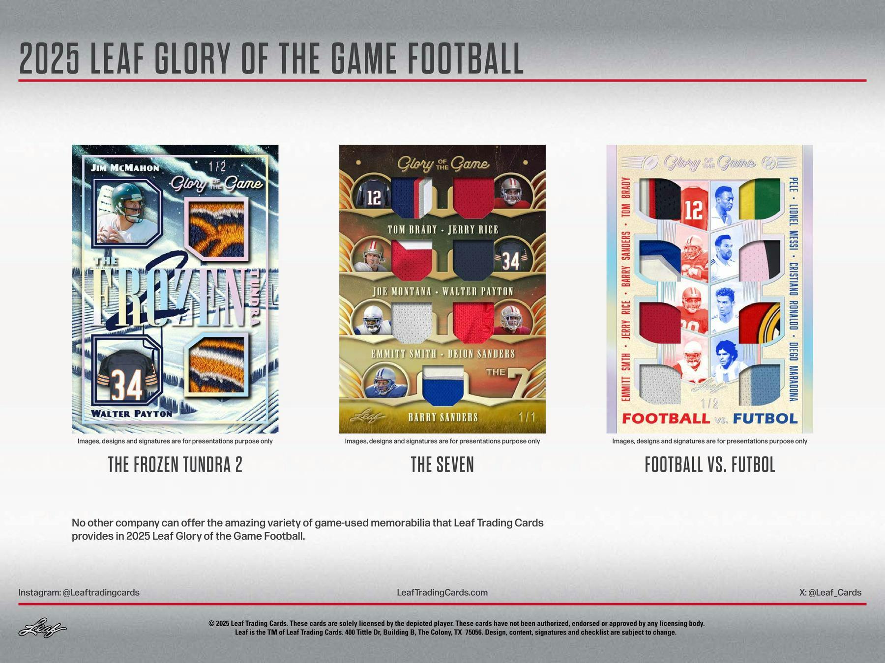 2025 Leaf Glory of the Game Football Hobby Box (4 Premium Hits) MLB Hobby Box