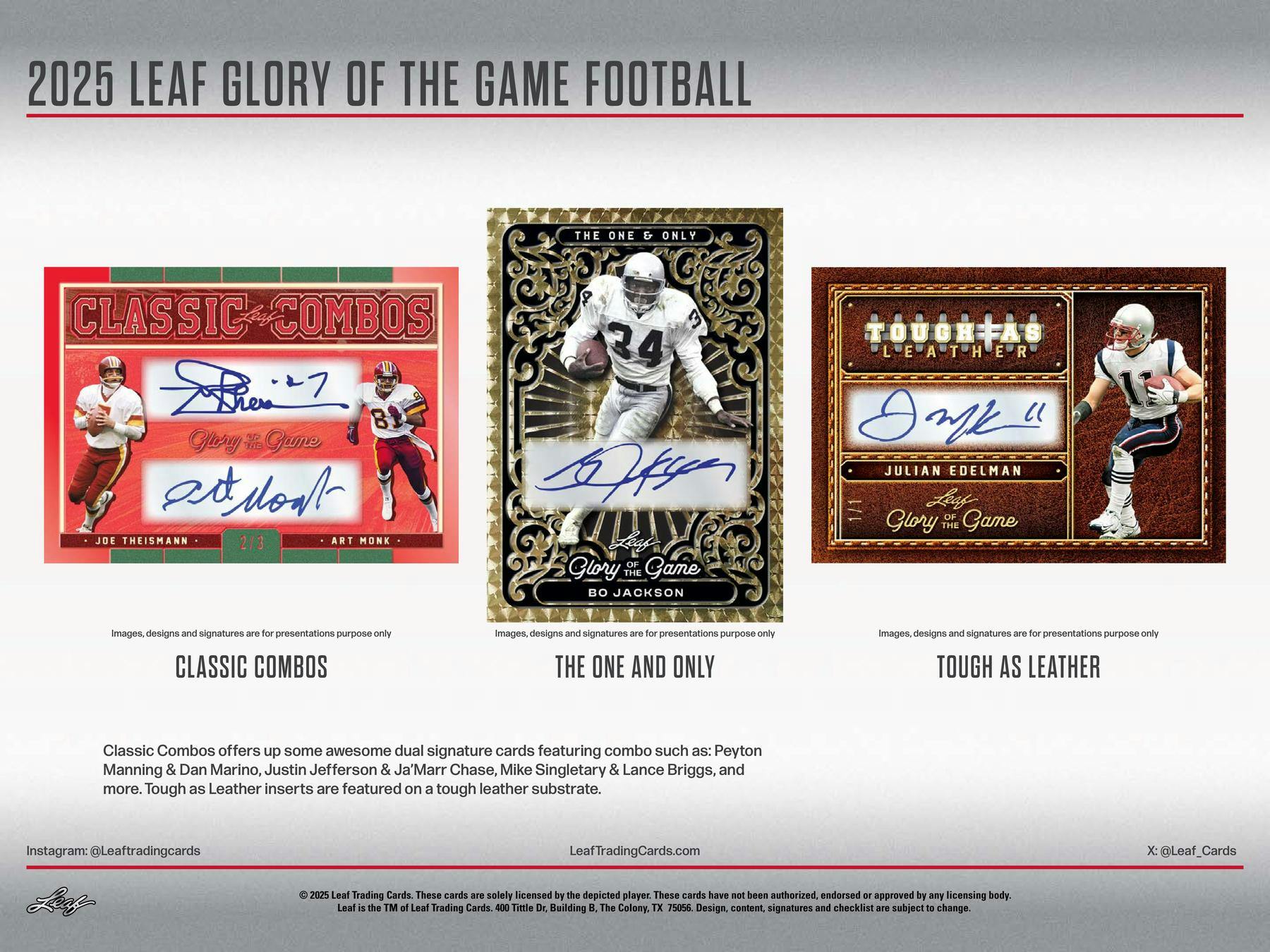 2025 Leaf Glory of the Game Football Hobby Box (4 Premium Hits) MLB Hobby Box