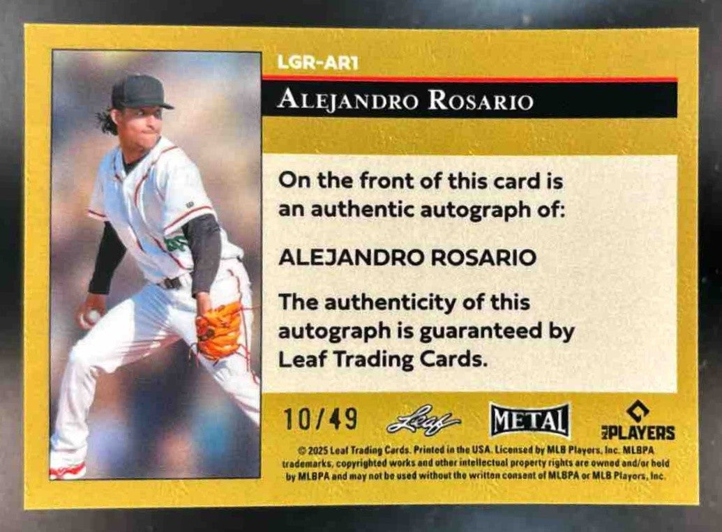 2025 Leaf Metal Alejandro Rosario 92 LGR Lite Brite Silver Auto /49 #LGR-AR1 - Sports Cards