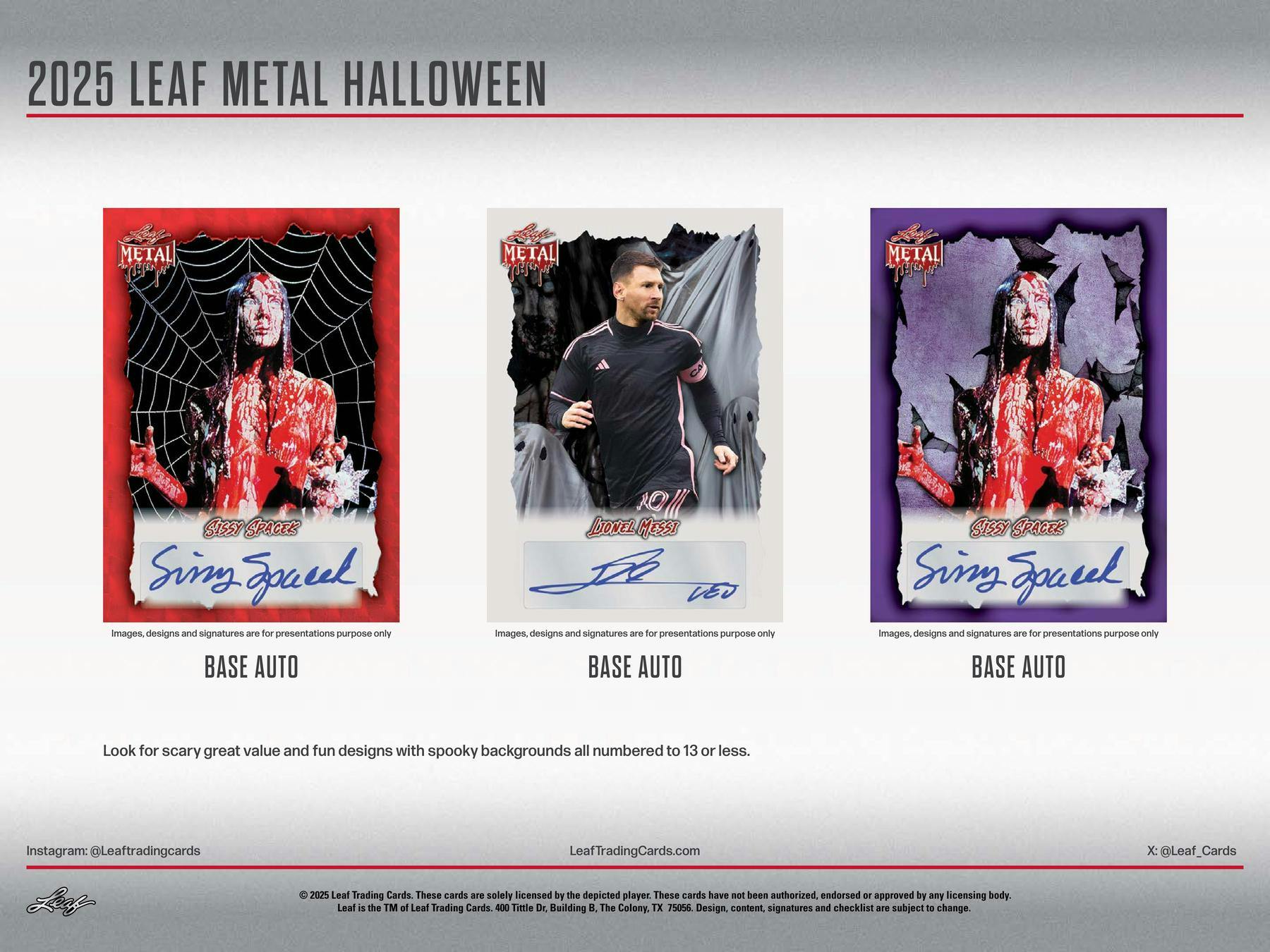 2025 Leaf Metal Halloween Hobby Box (3 Autos) Multi-Sport Entertainment - Hobby Box