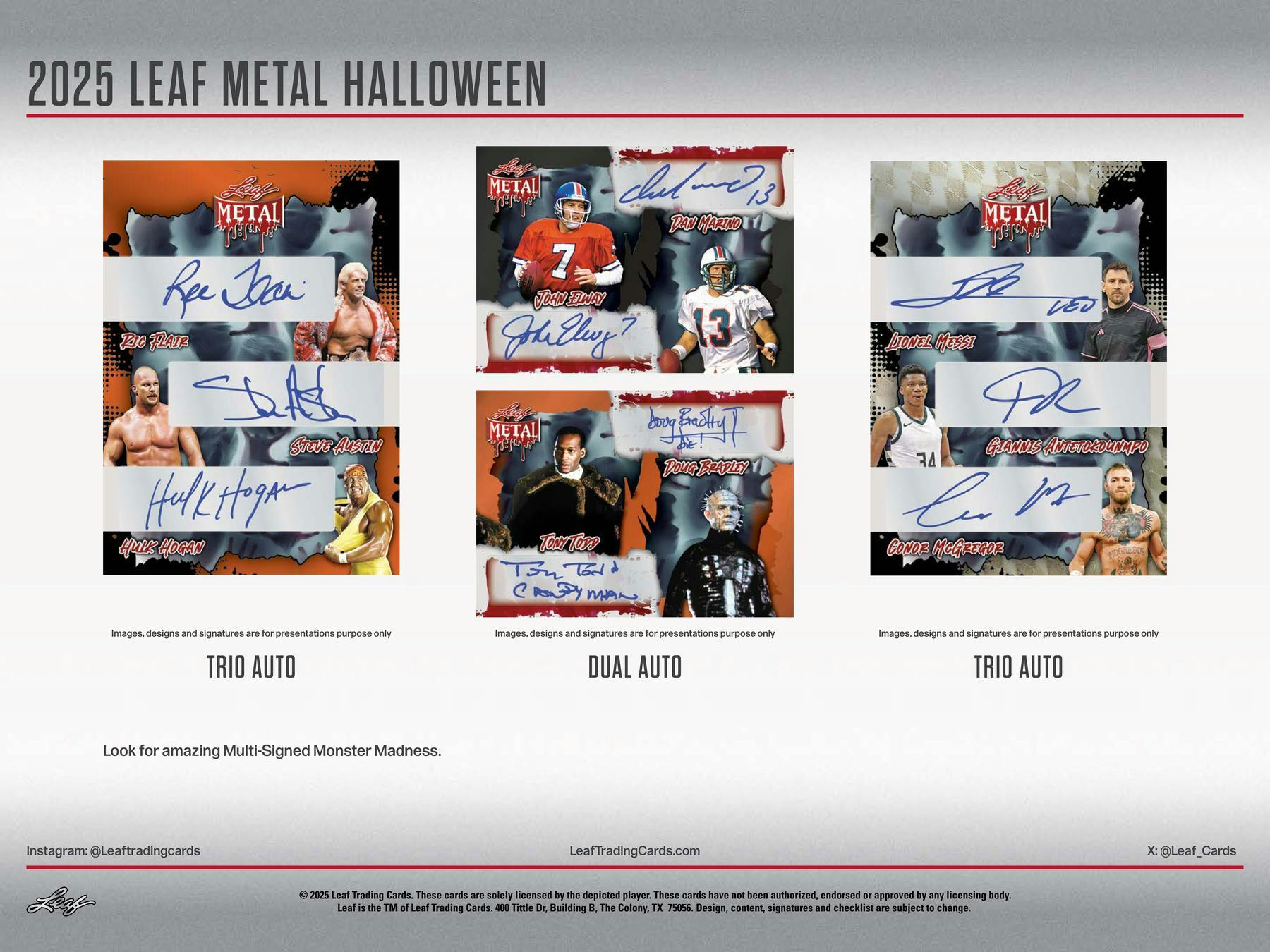 2025 Leaf Metal Halloween Hobby Box (3 Autos) Multi-Sport Entertainment - Hobby Box