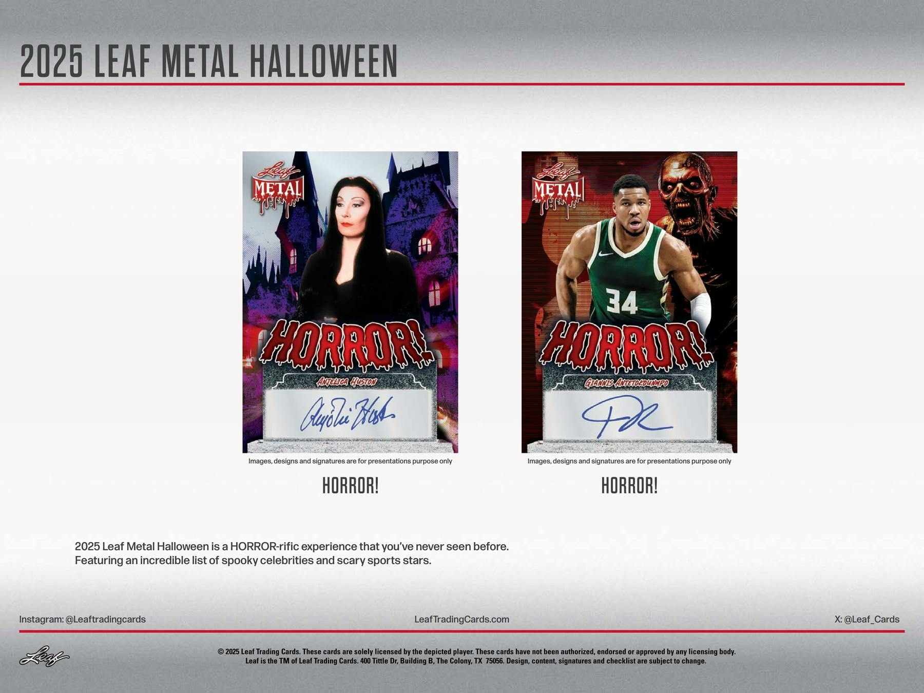 2025 Leaf Metal Halloween Hobby Box (3 Autos) Multi-Sport Entertainment - Hobby Box