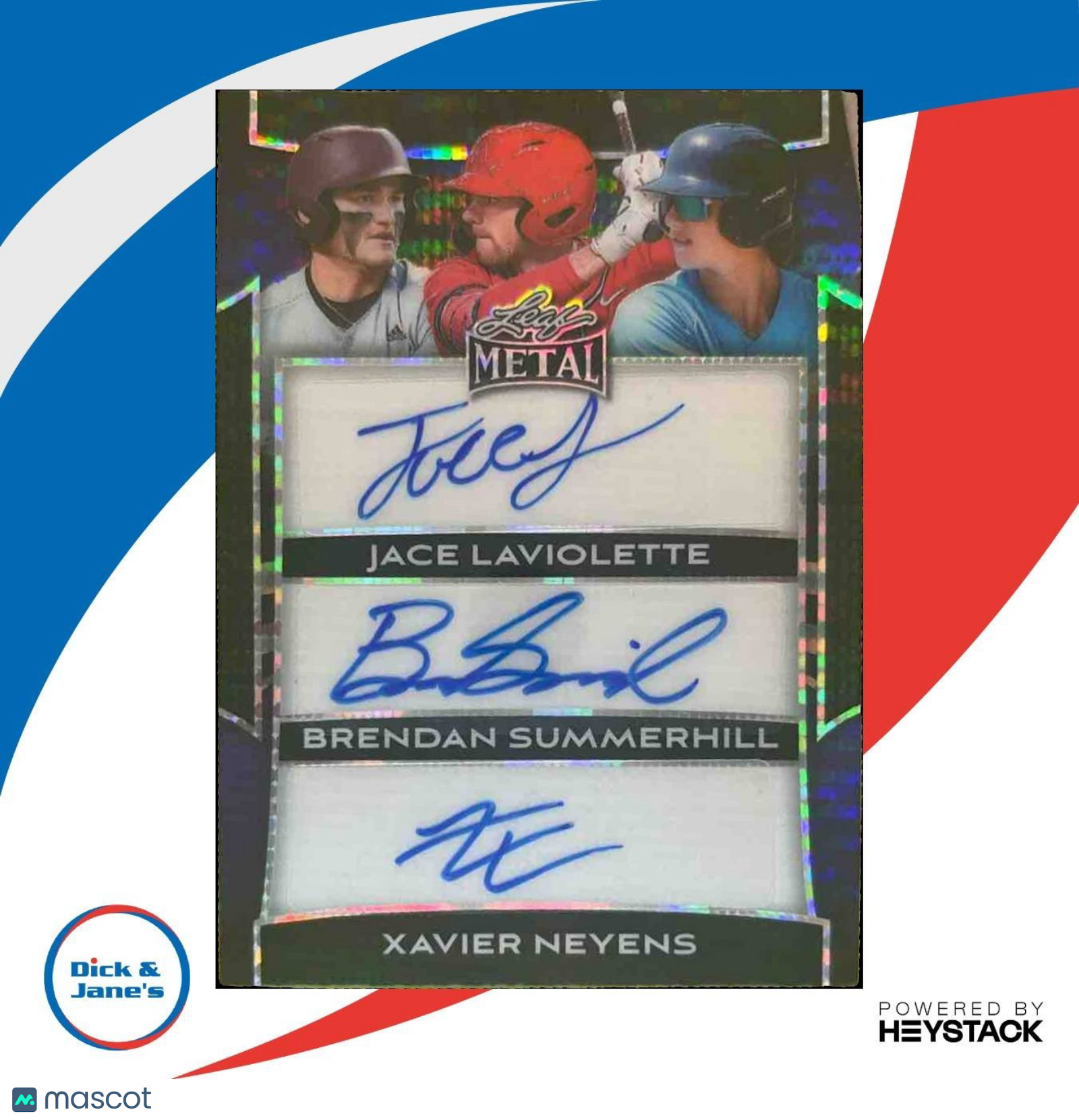2025 Leaf Metal Jace LaViolette Brendan Summerhill Xavier Neyens Triple Auto 3/3 - Sports Cards