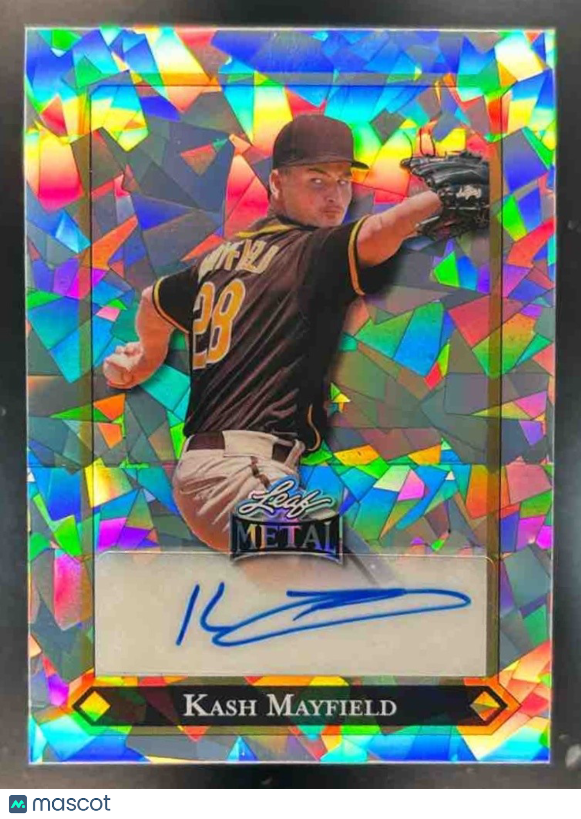 エルサ ファクシミリオートグラフカード 25/25 2025 Leaf Metal Kash Mayfield 92 LGR Crystal Silver