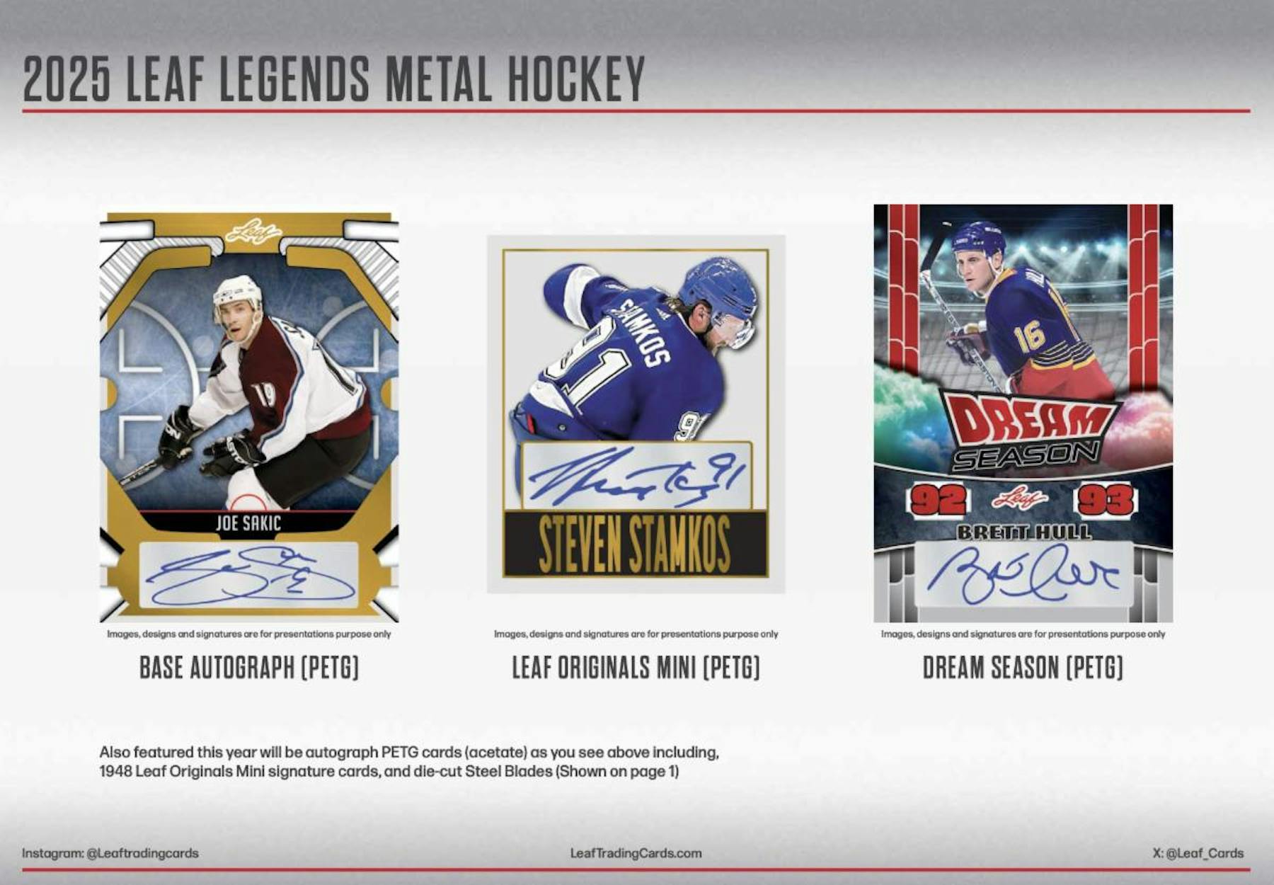 2025 Leaf Metal Legends Hockey Hobby Box (3 Autographs) - NFL Hobby Box