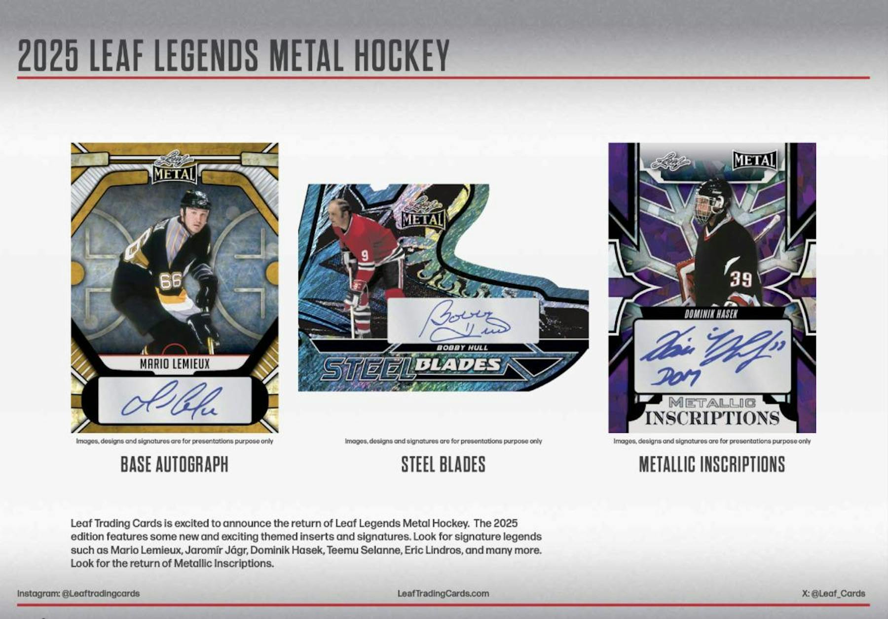 2025 Leaf Metal Legends Hockey Hobby Box (3 Autographs) - NFL Hobby Box