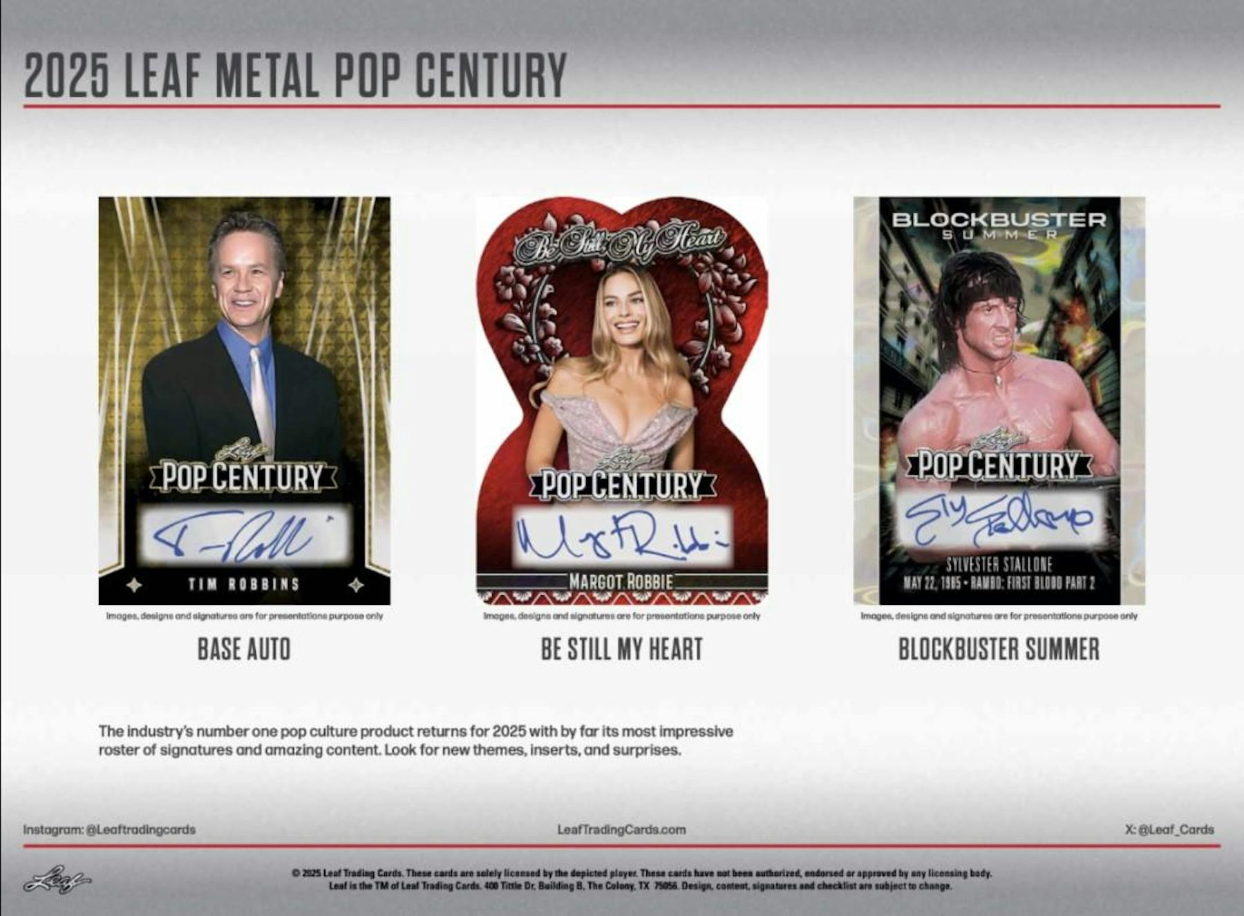2025 Leaf Metal Pop Century Hobby Box (4 Autograph Cards) Celebrity Icons! Hobby Box