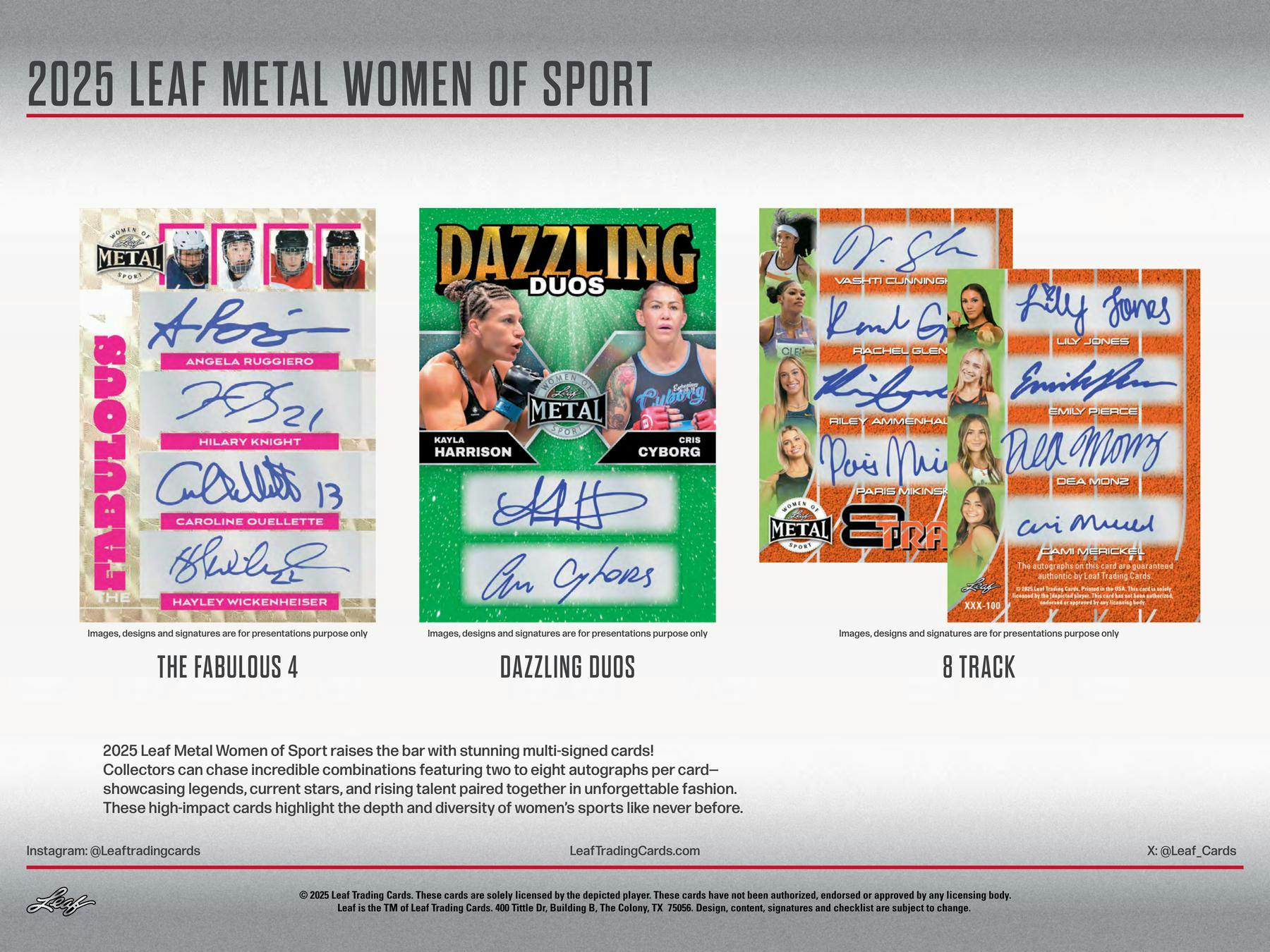 2025 Leaf Metal Women of Sport Hobby Box (4 Autos) - NFL Hobby Box