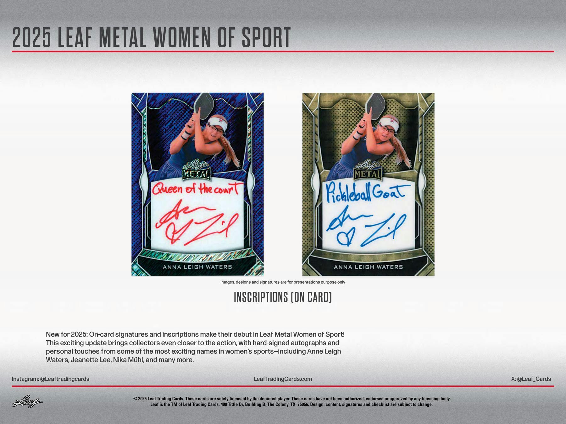 2025 Leaf Metal Women of Sport Hobby Box (4 Autos) - NFL Hobby Box