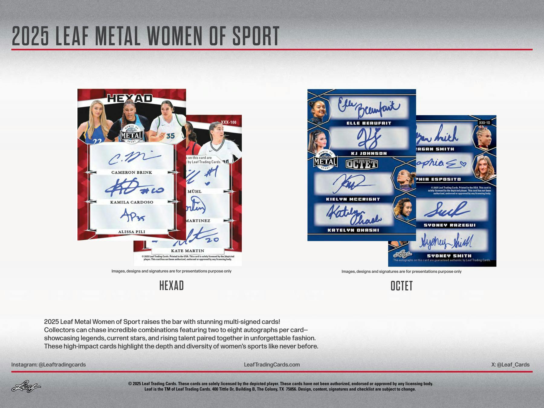 2025 Leaf Metal Women of Sport Hobby Box (4 Autos) - NFL Hobby Box