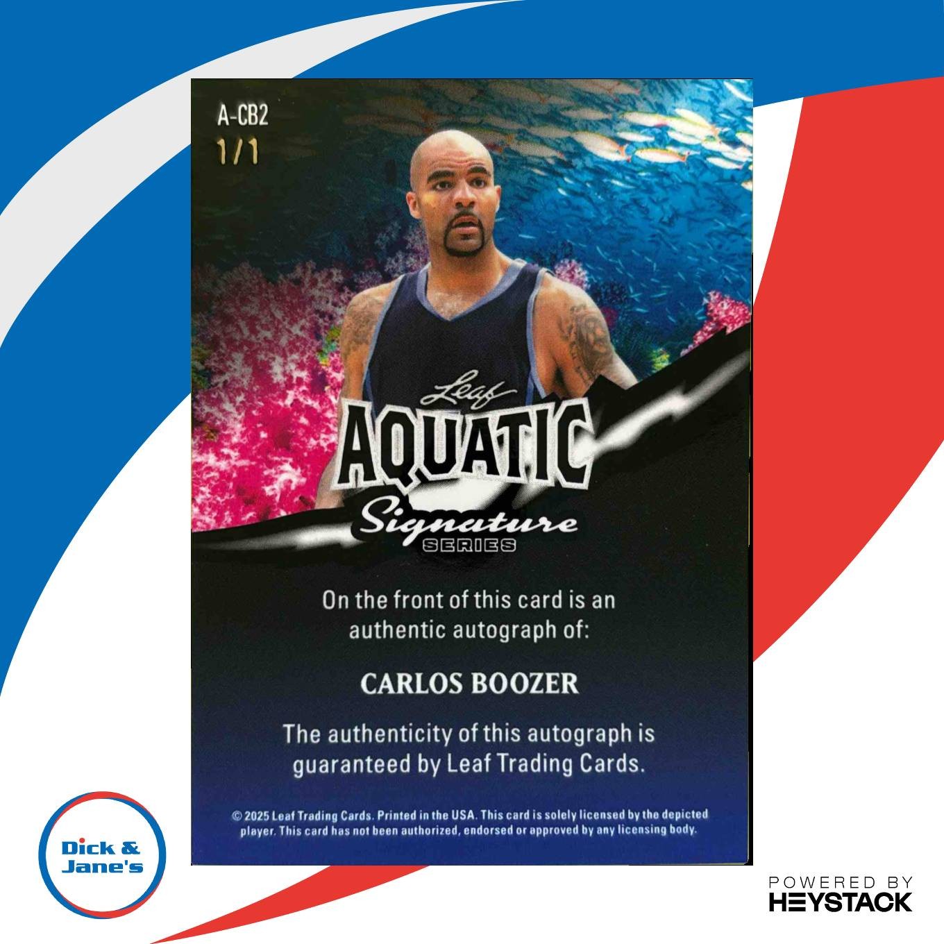2025 Leaf Signature Series Carlos Boozer Aquatic Lava Orca 1/1 #A-CB2 Auto - Sports Cards