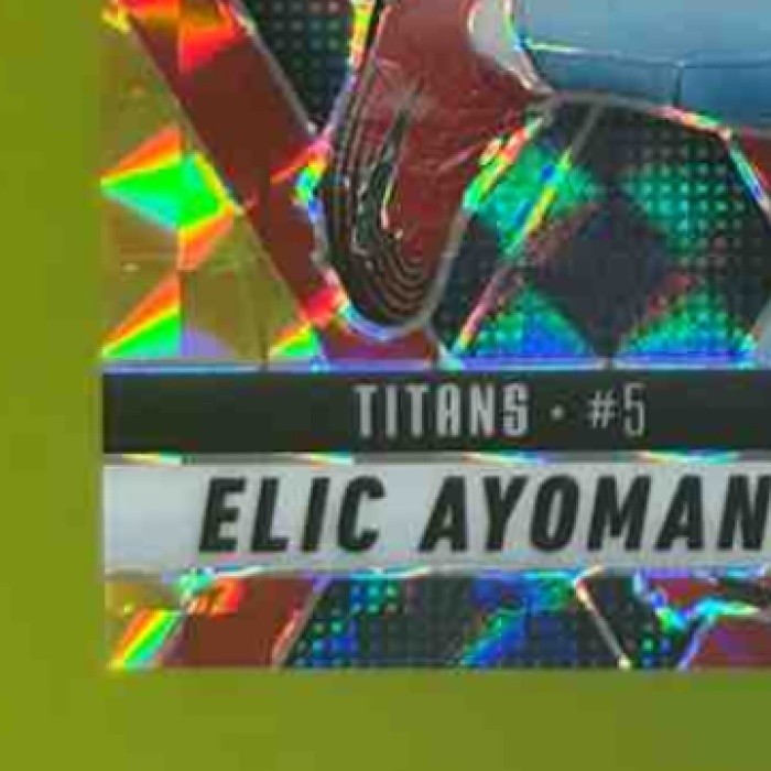 2025 Mosaic Elic Ayomanor Fusion Red & Yellow Prizm /89 RC Tennessee Titans - Sports Cards