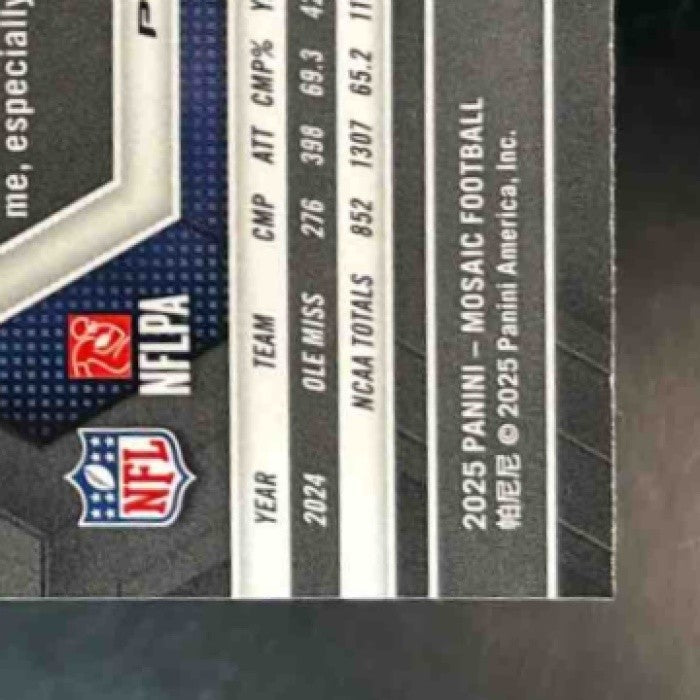 2025 Mosaic Jaxson Dart Rookie Variation Mosaic Prizm #288 RC New York Giants - Sports Cards