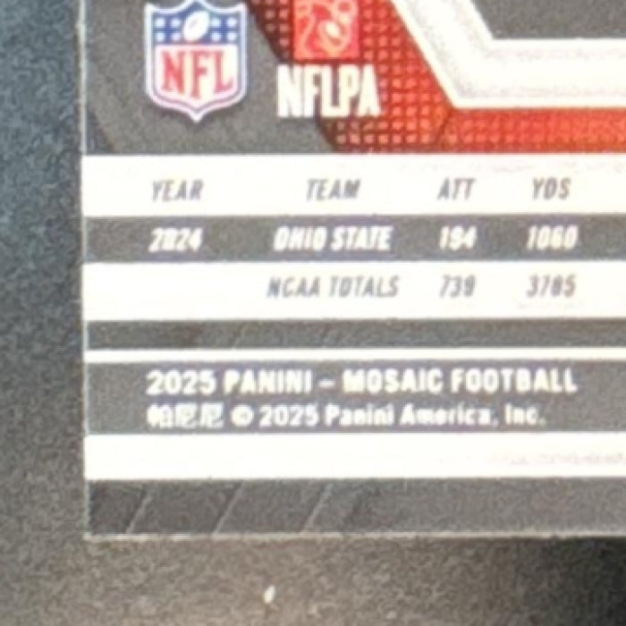 2025 Mosaic Quinshon Judkins Rookies Honeycomb Prizm #365 RC Cleveland Browns - Sports Cards