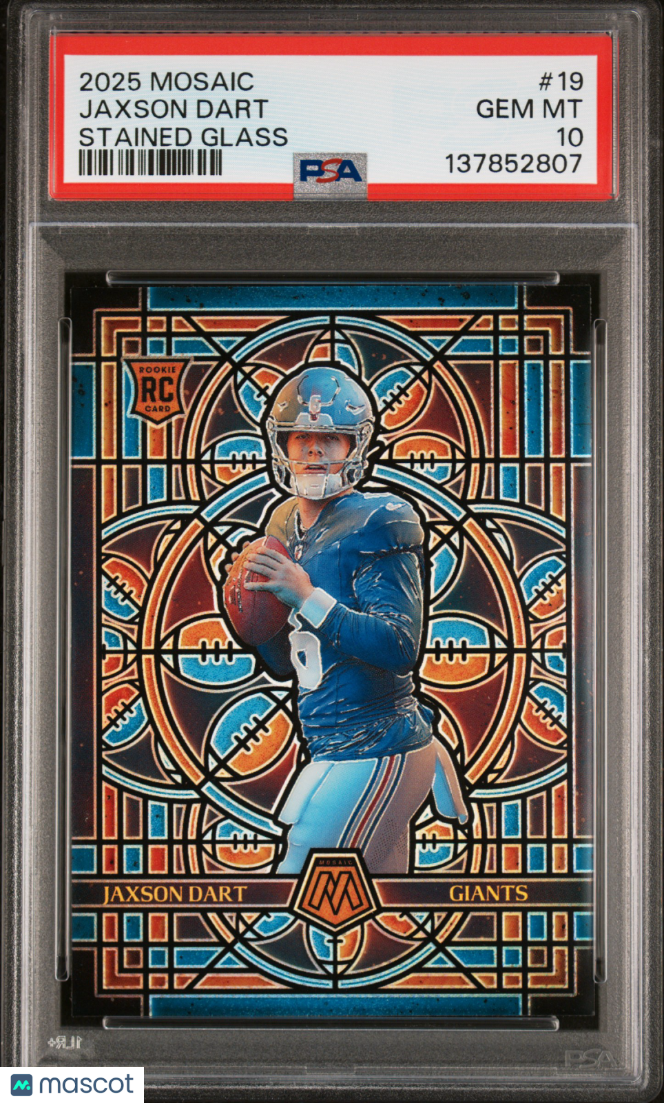 2025 Mosaic Stained Glass Jaxson Dart Rookie Case Hit SSP PSA 10 GEM MINT NYG - Graded Sports Cards
