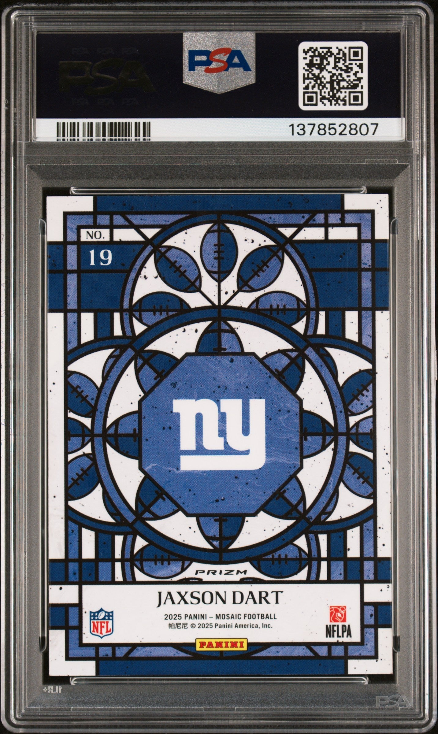 2025 Mosaic Stained Glass Jaxson Dart Rookie Case Hit SSP PSA 10 GEM MINT NYG - Graded Sports Cards