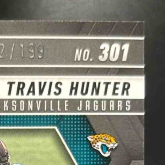 2025 Mosaic Travis Hunter Rookie Auto Red Prizm /199 #301 RC Jacksonville Jaguar - Sports Cards