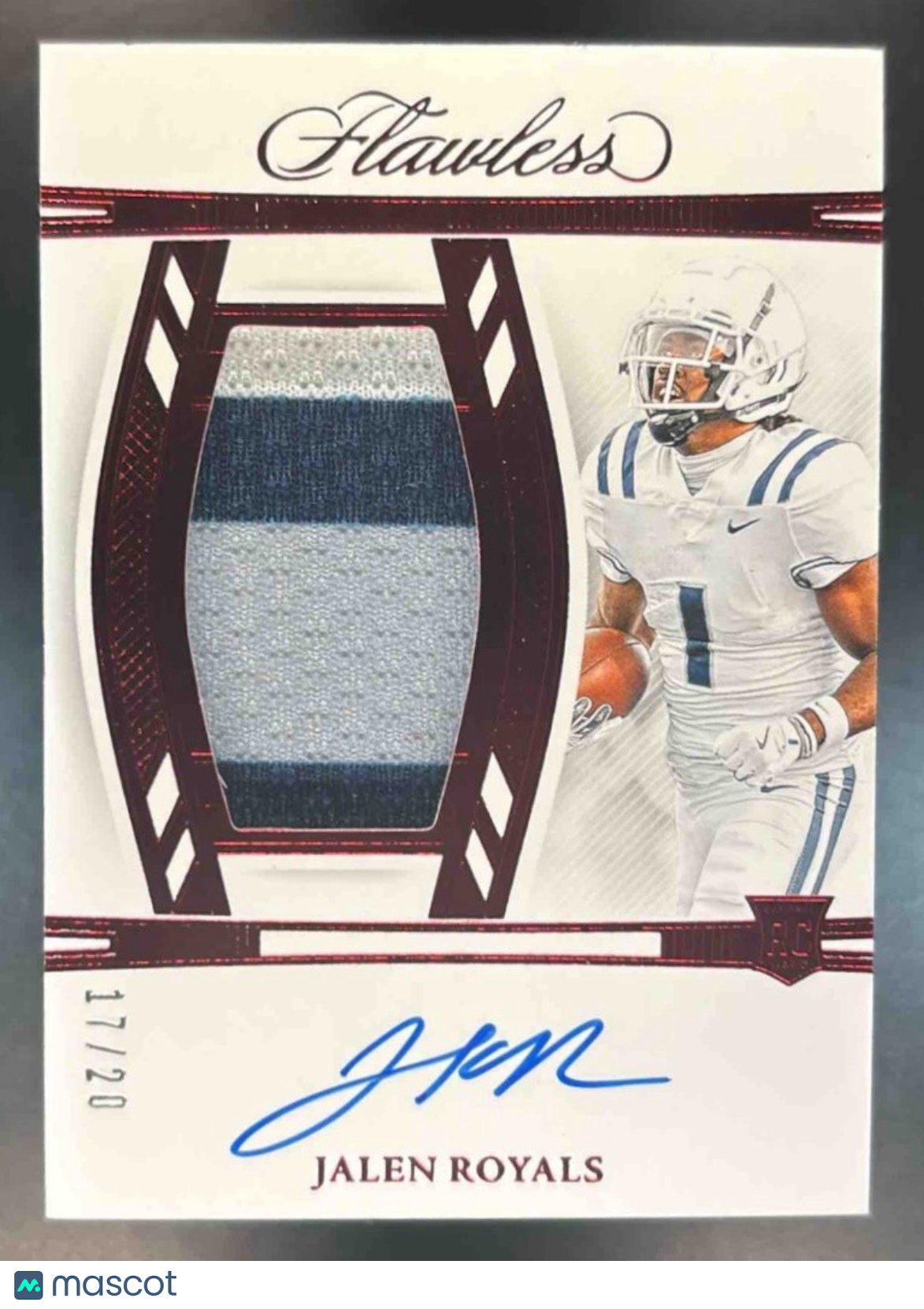 2025 National Treasures Collegiate Jalen Royals Flawless Patch Auto Ruby /20 RC - Sports Cards