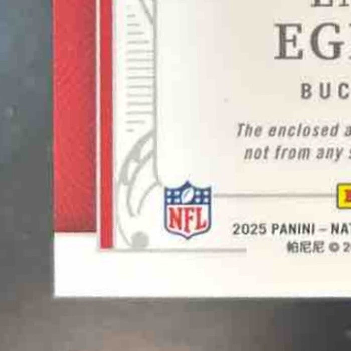 2025 National Treasures Emeka Egbuka Tremendous Treasures /99 MEM RC Buccaneers - Sports Cards