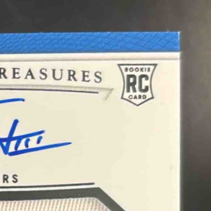 2025 National Treasures Tre Harris Rookie Patch Auto /99 MEM RC Chargers - Sports Cards