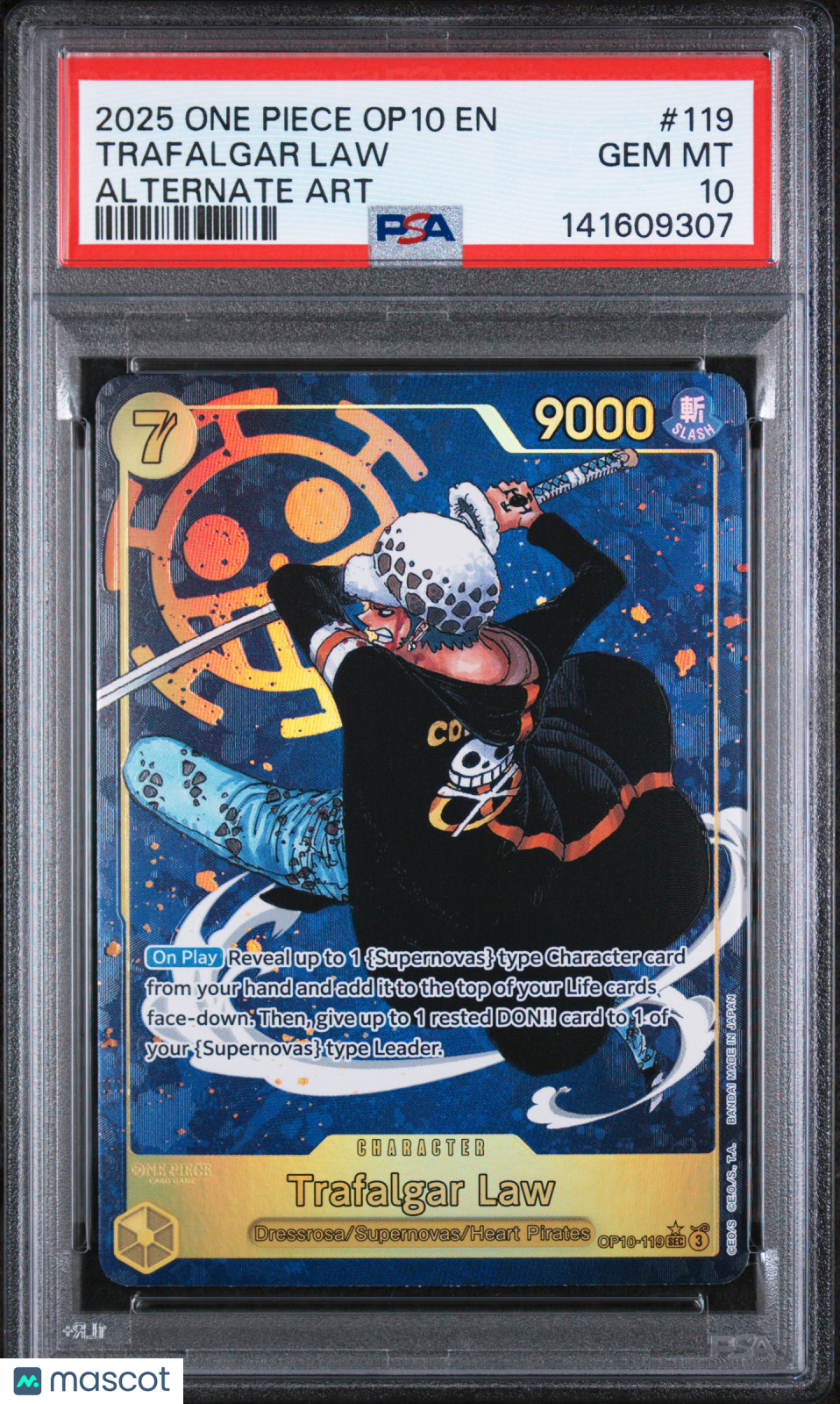 alt graded cards 2025 One Piece OP10-Royal Blood Trafalgar Law Alt Art