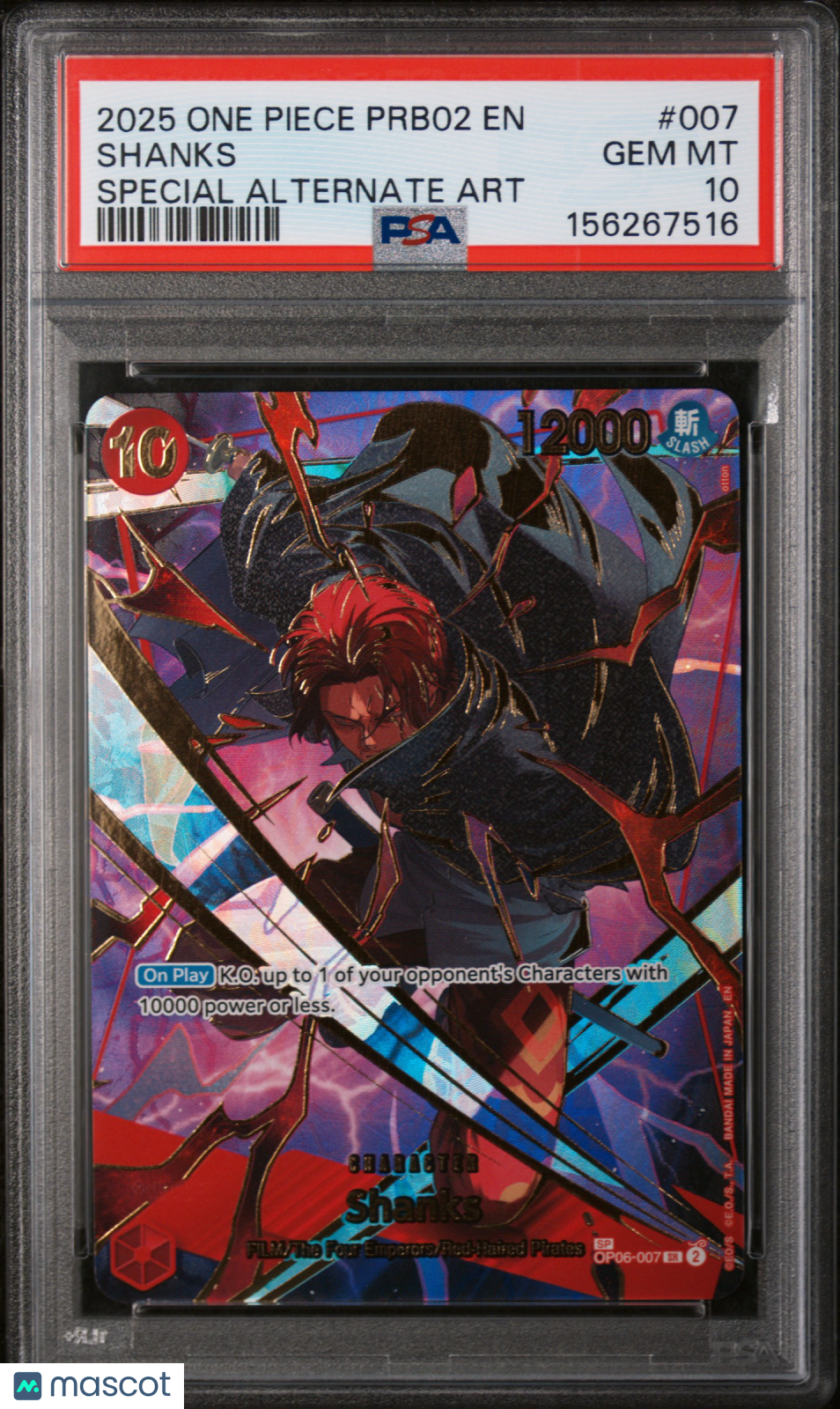 one piece tcg graded cards 2025 One Piece PRB02-Premium Booster-Shanks Special