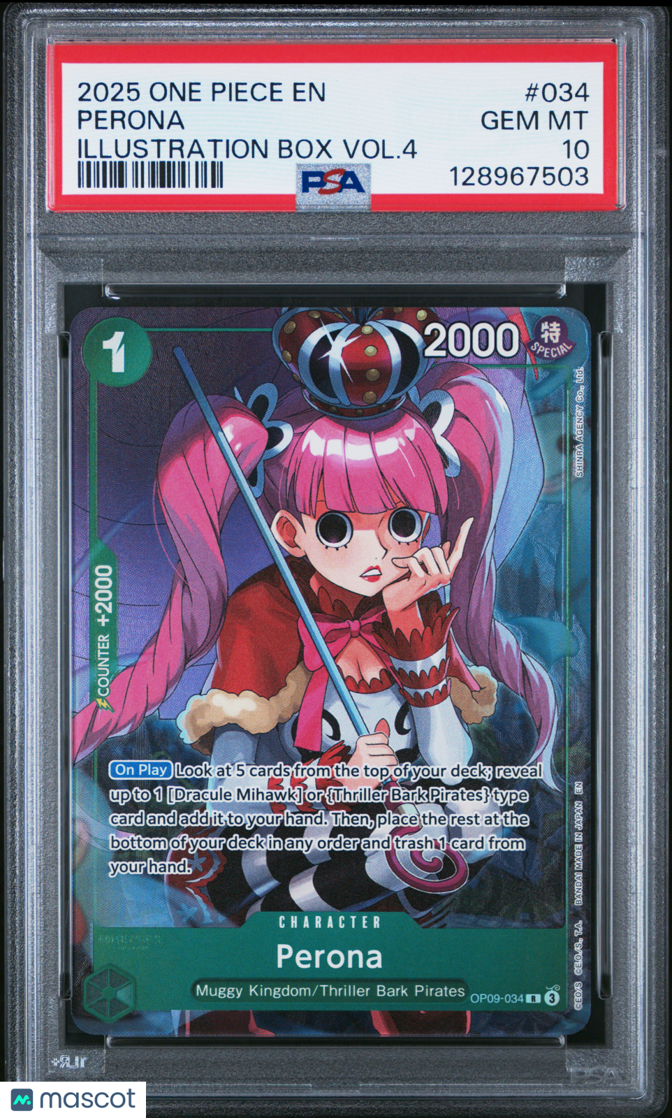 2025 One Piece Promos Perona Illustration Box Vol.4 PSA 10 GEM MINT - Graded TCG/CCG