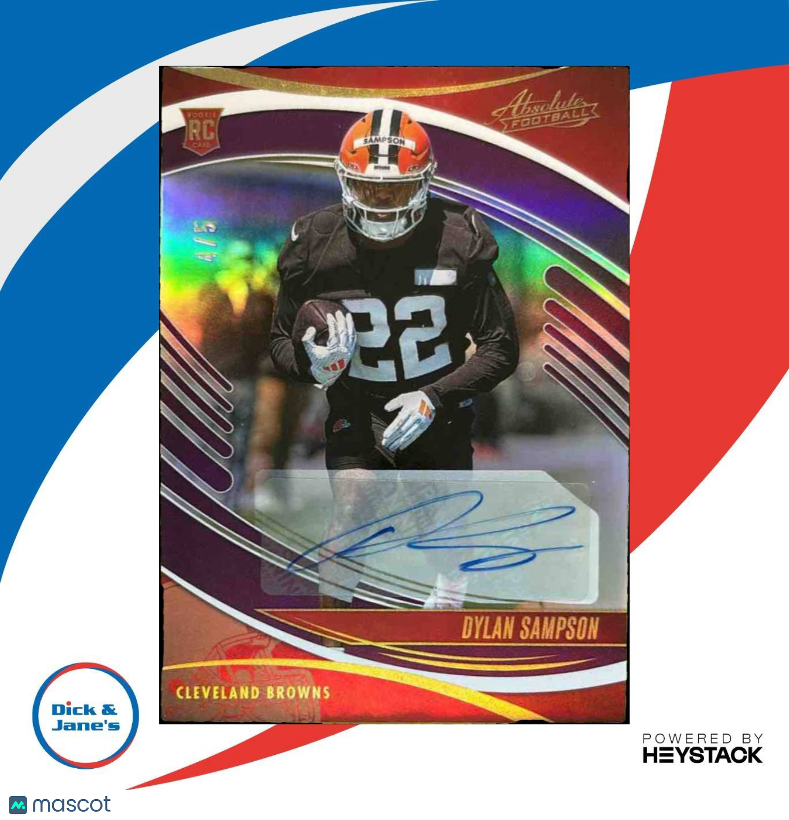 2025 Panini Absolute Dylan Sampson Signature Rookies /5 RC Auto Cleveland Browns - Sports Cards