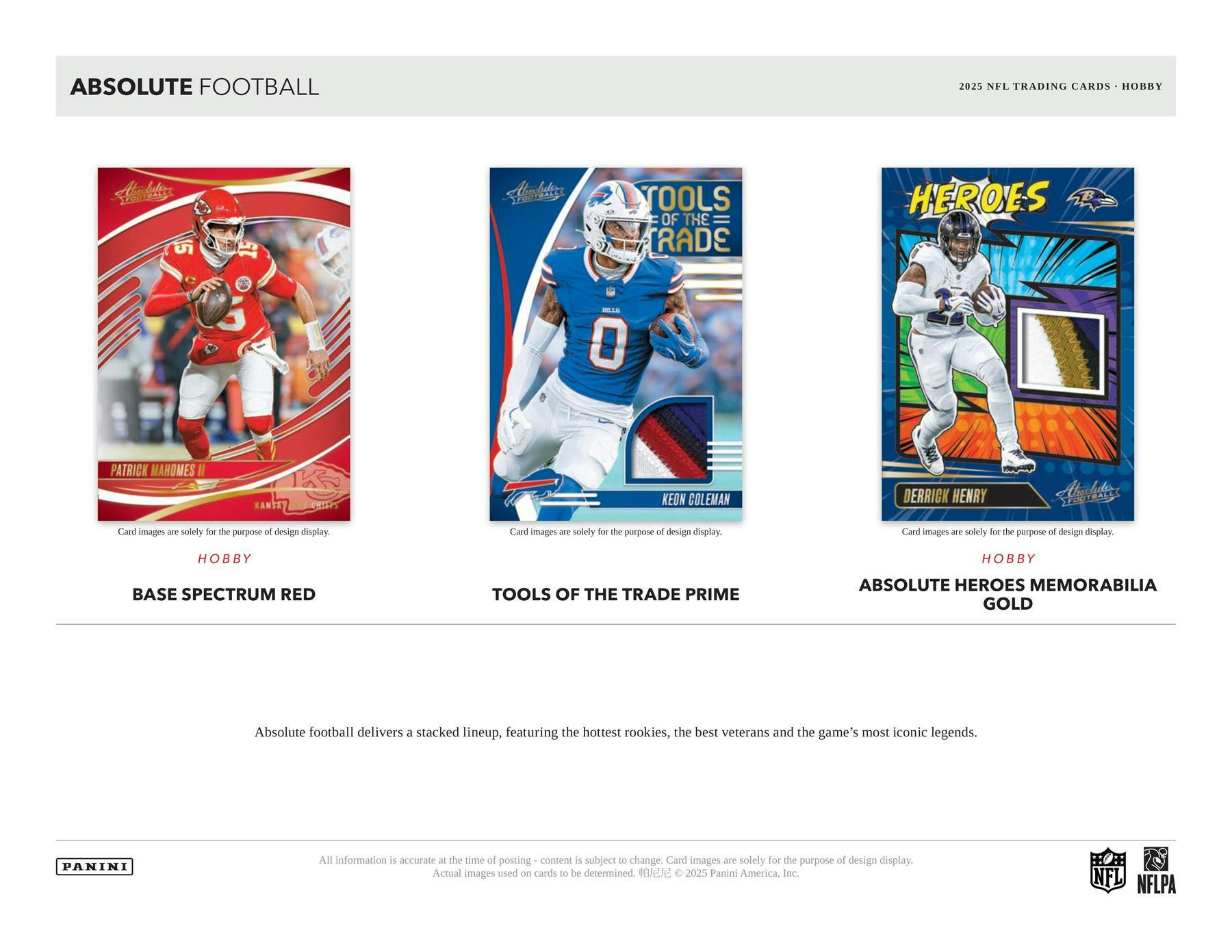 2025 Panini Absolute Football Hobby Box - NFL Hobby Box