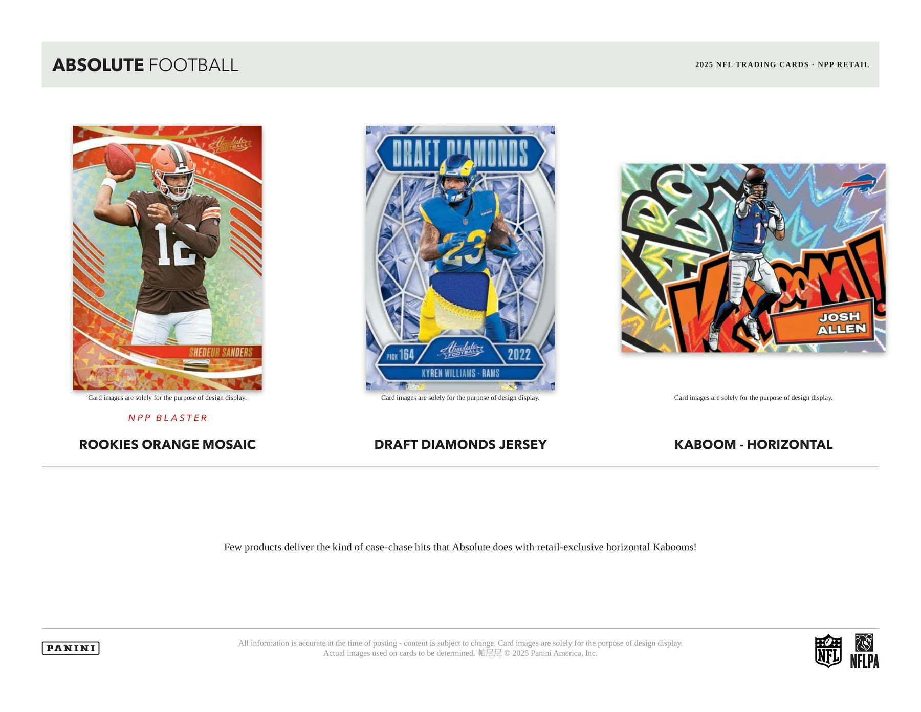 2025 Panini Absolute Football Mega Box (1 Auto or Mem and Black Parallels) - NFL Blaster