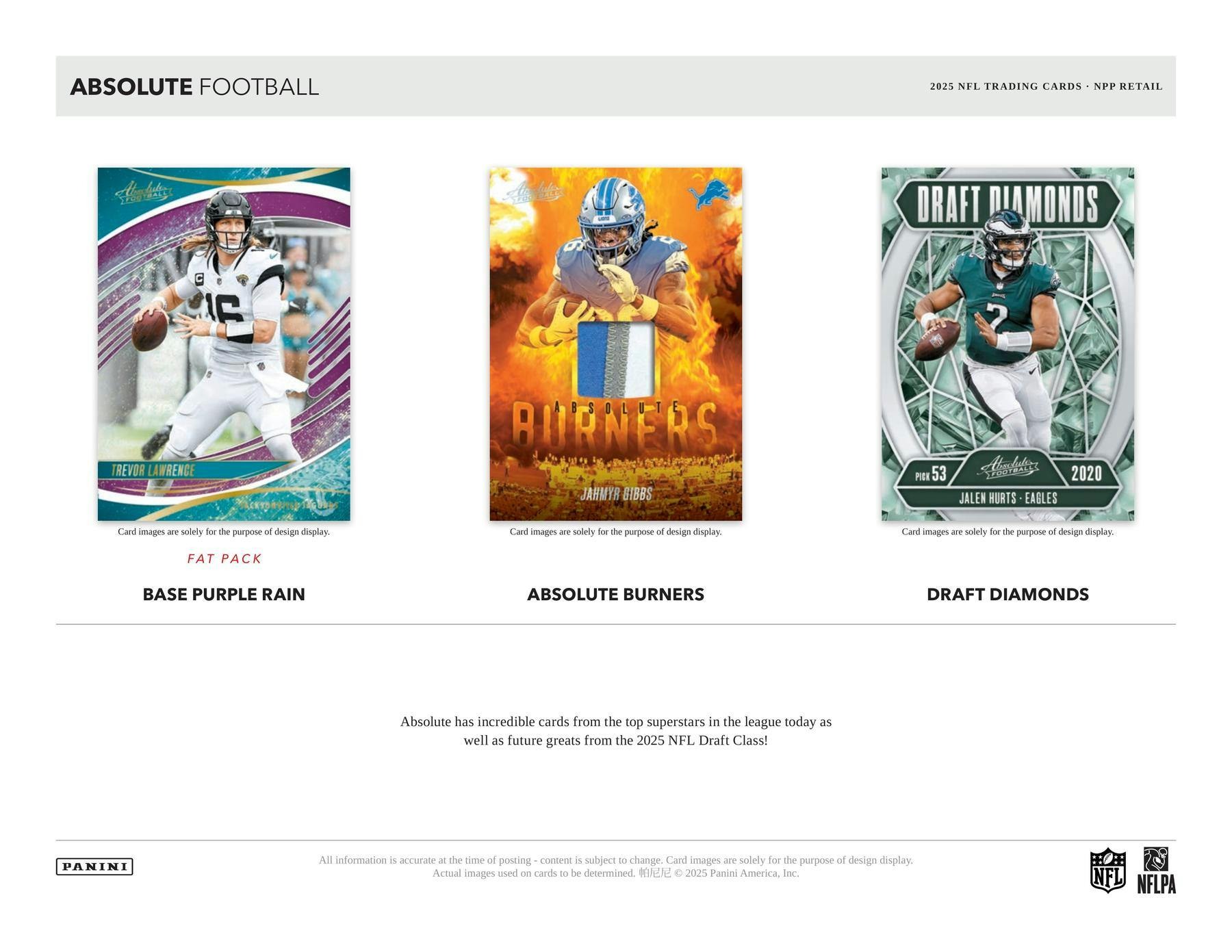 2025 Panini Absolute Football Mega Box (1 Auto or Mem and Black Parallels) - NFL Blaster