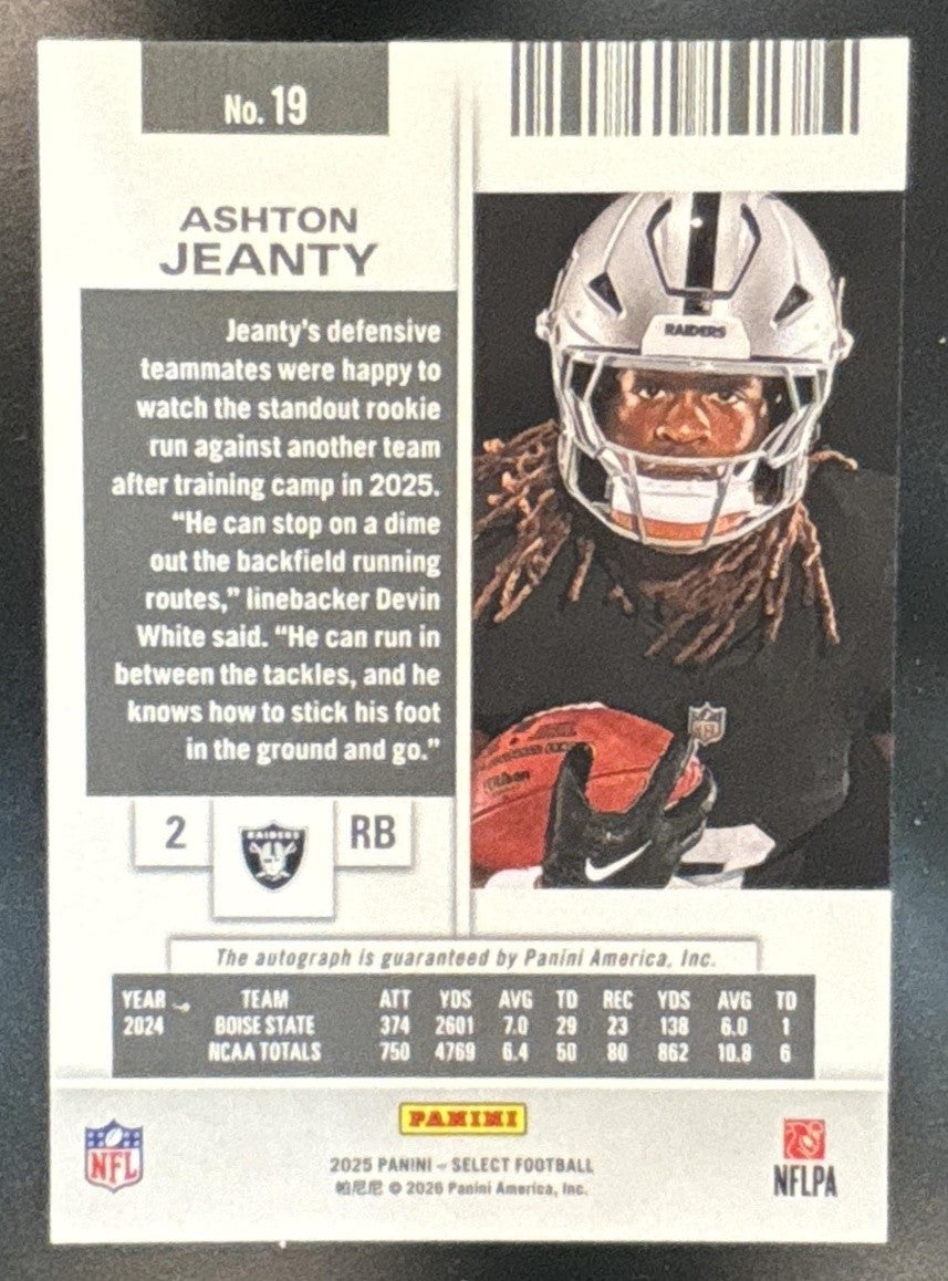 2025 Panini Ashton Jeanty Contenders Rookie Ticket RPS #19 RC Auto Raiders - Sports Cards