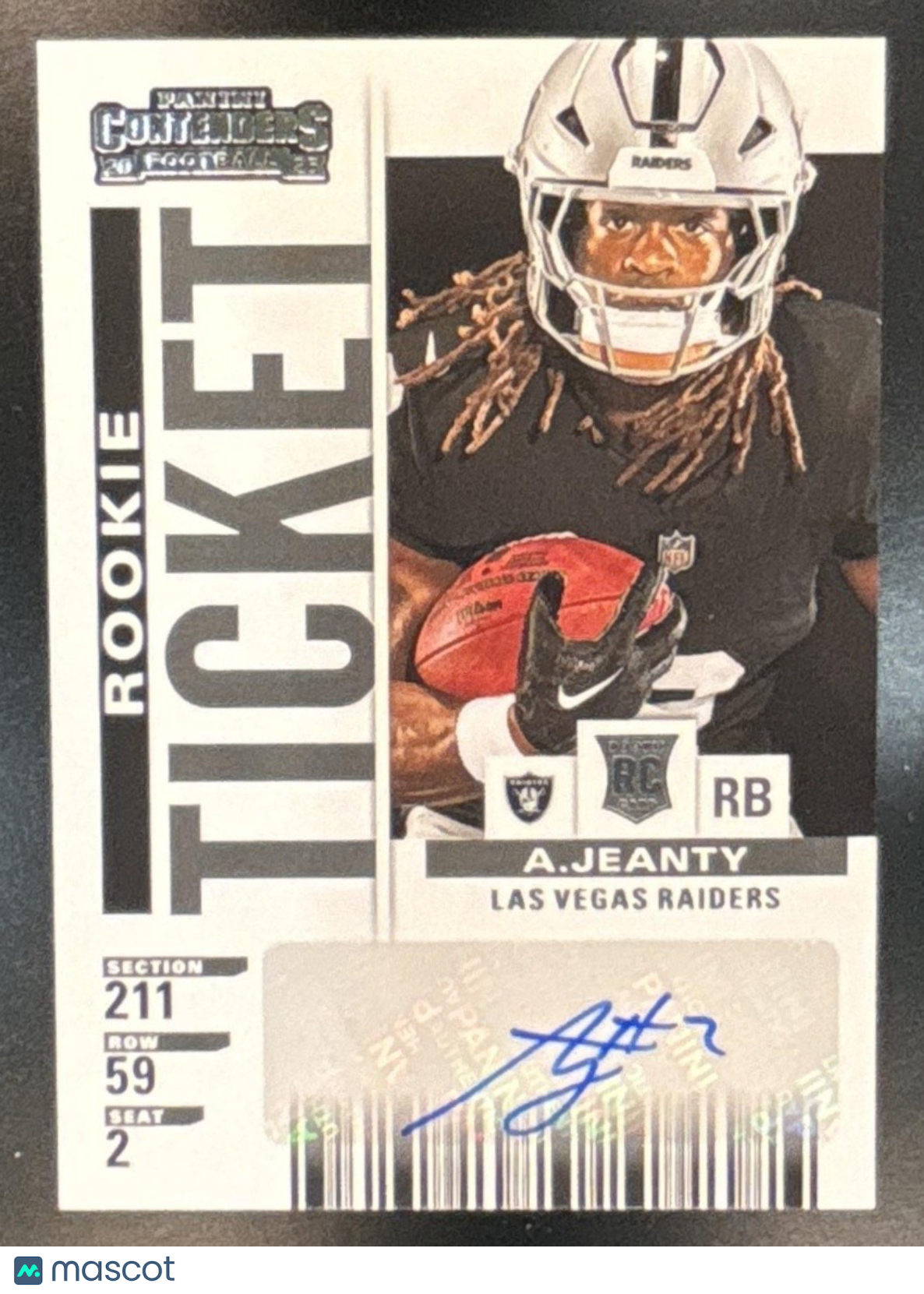 2025 Panini Ashton Jeanty Contenders Rookie Ticket RPS #19 RC Auto Raiders - Sports Cards