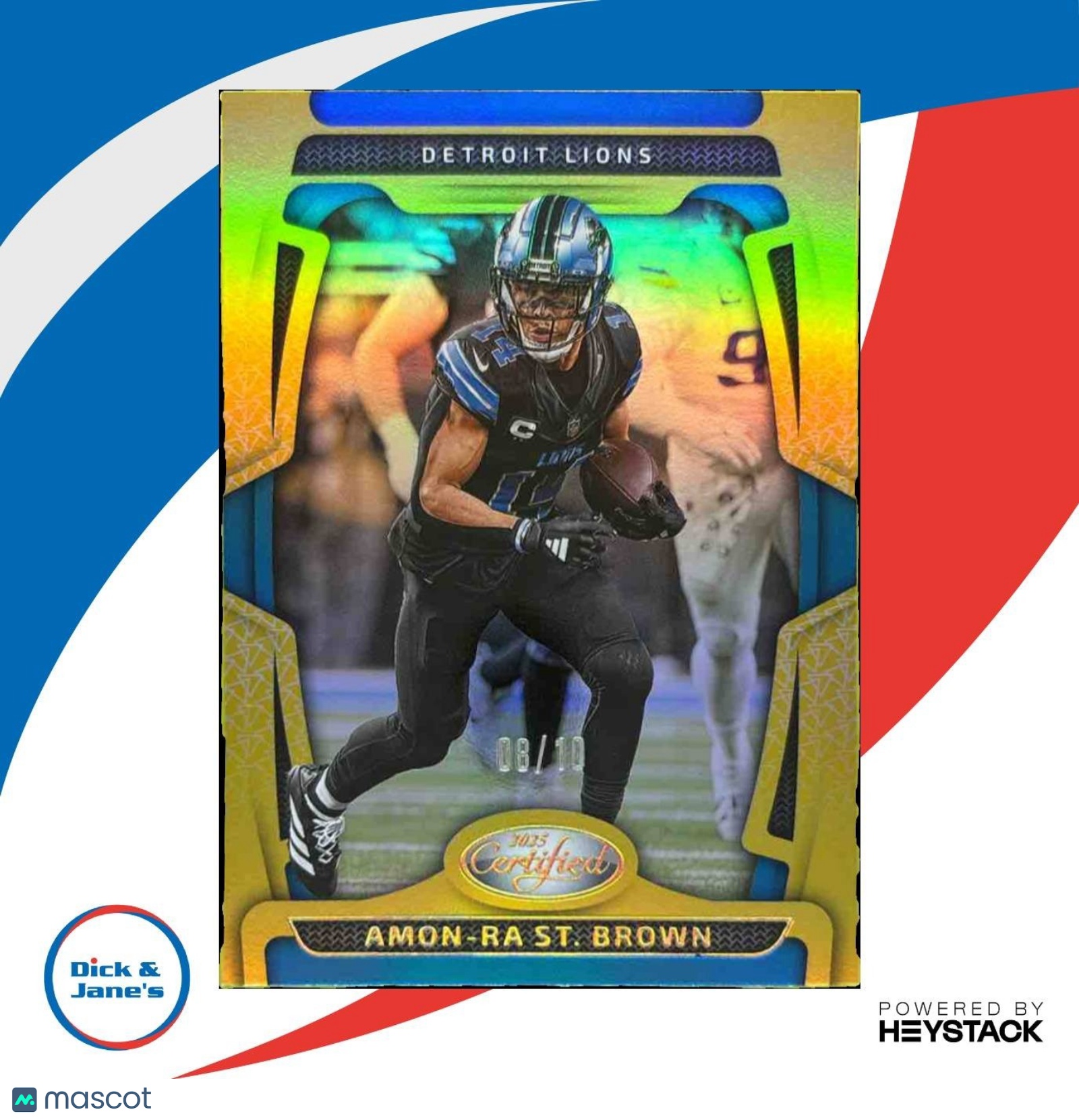2025 Panini Certified Amon-Ra St. Brown Mirror Gold FOTL 8/10 #33 Detroit Lions - Sports Cards