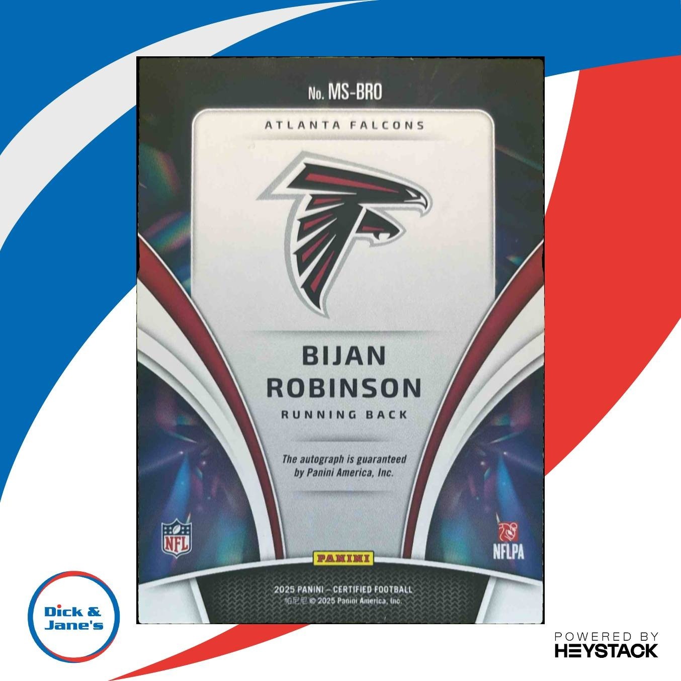 2025 Panini Certified Bijan Robinson Mirror Signatures 1/35 # Auto Falcons - Sports Cards