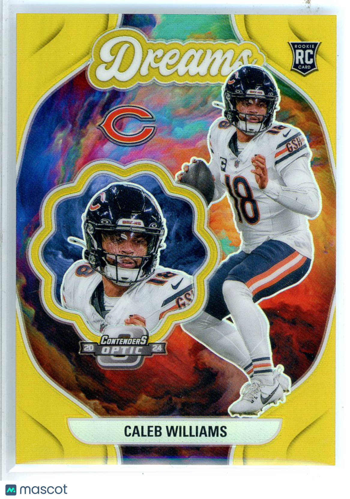 2025 Panini Contenders Optic Dreams Prizm Caleb Williams Gold RC 01/10 Bears - Sports Cards