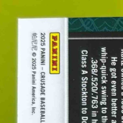 2025 Panini Crusade Nick Kurtz Blue #69 RC Oakland A’s - Sports Cards