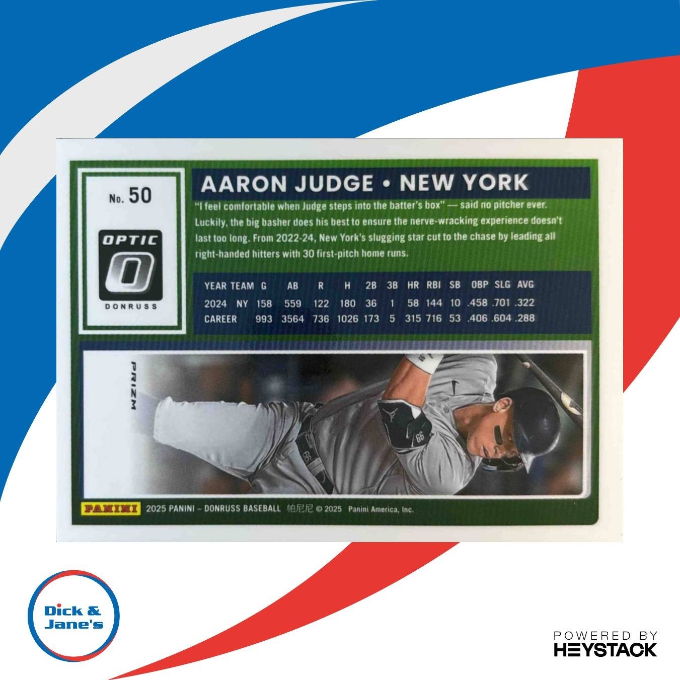 2025 Panini Donruss Aaron Judge Optic Orange Velocity #50 New York Yankees - Sports Cards