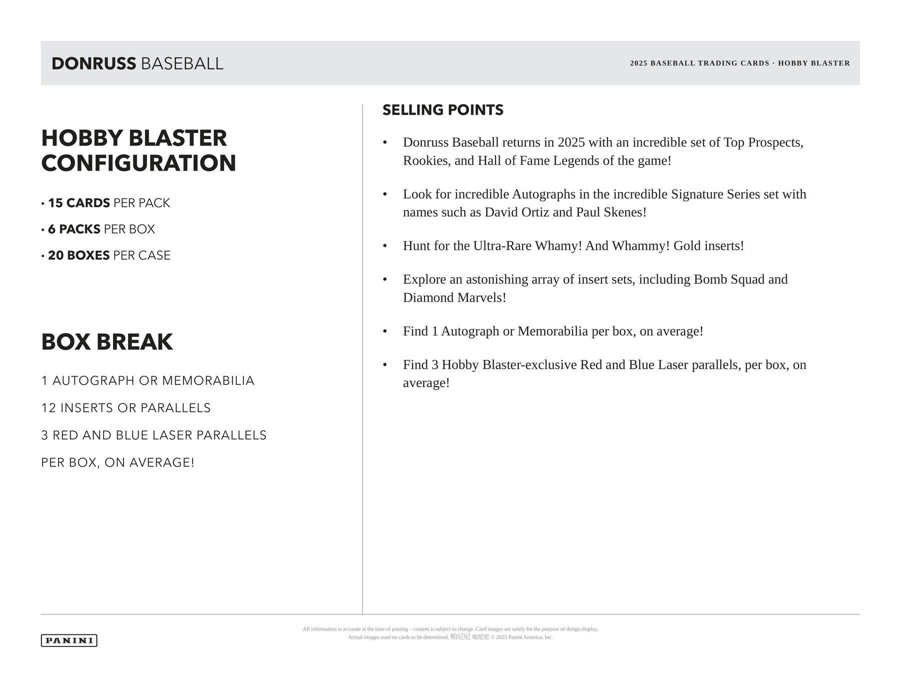 2025 Panini Donruss Baseball Hobby Blaster Box MLB Blaster Box