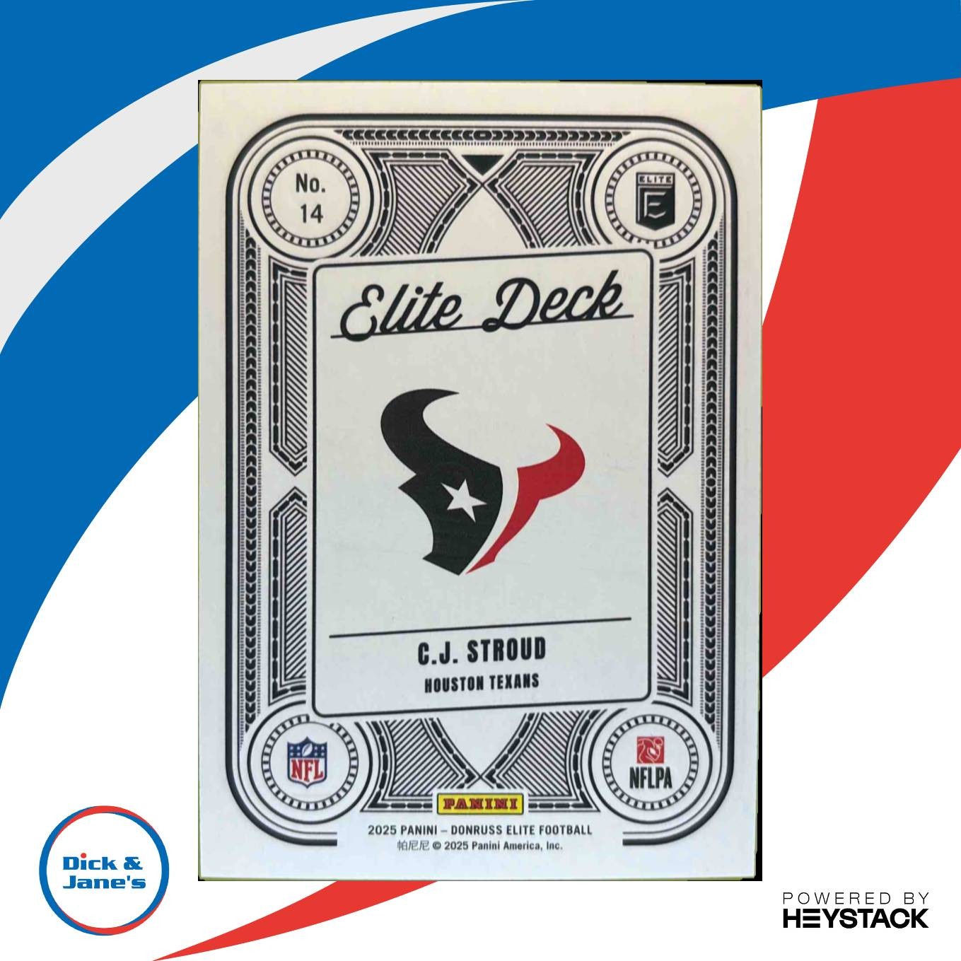 2025 Panini Donruss Elite C.J. Stroud Deck Orange /199 #14 Houston Texans - Sports Cards