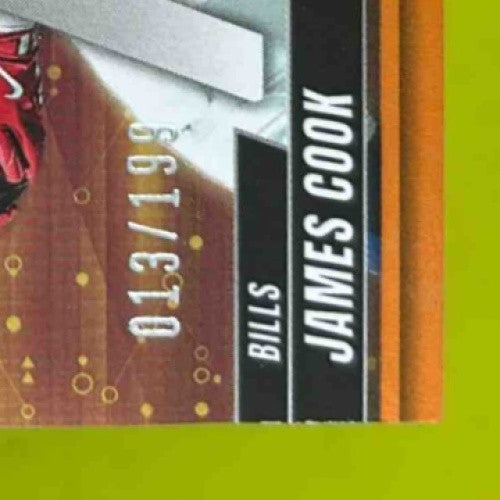 2025 Panini Donruss Elite James Cook Full Throttle Orange /199 #6 Buffalo Bills - Sports Cards