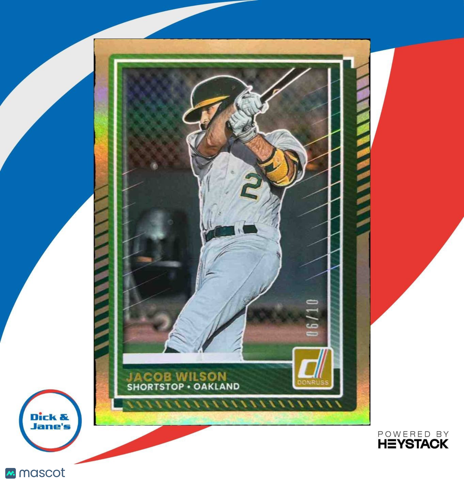 2025 Panini Donruss Jacob Wilson Gold 6/10 #76 Rated Rookie Oakland A’s - Sports Cards
