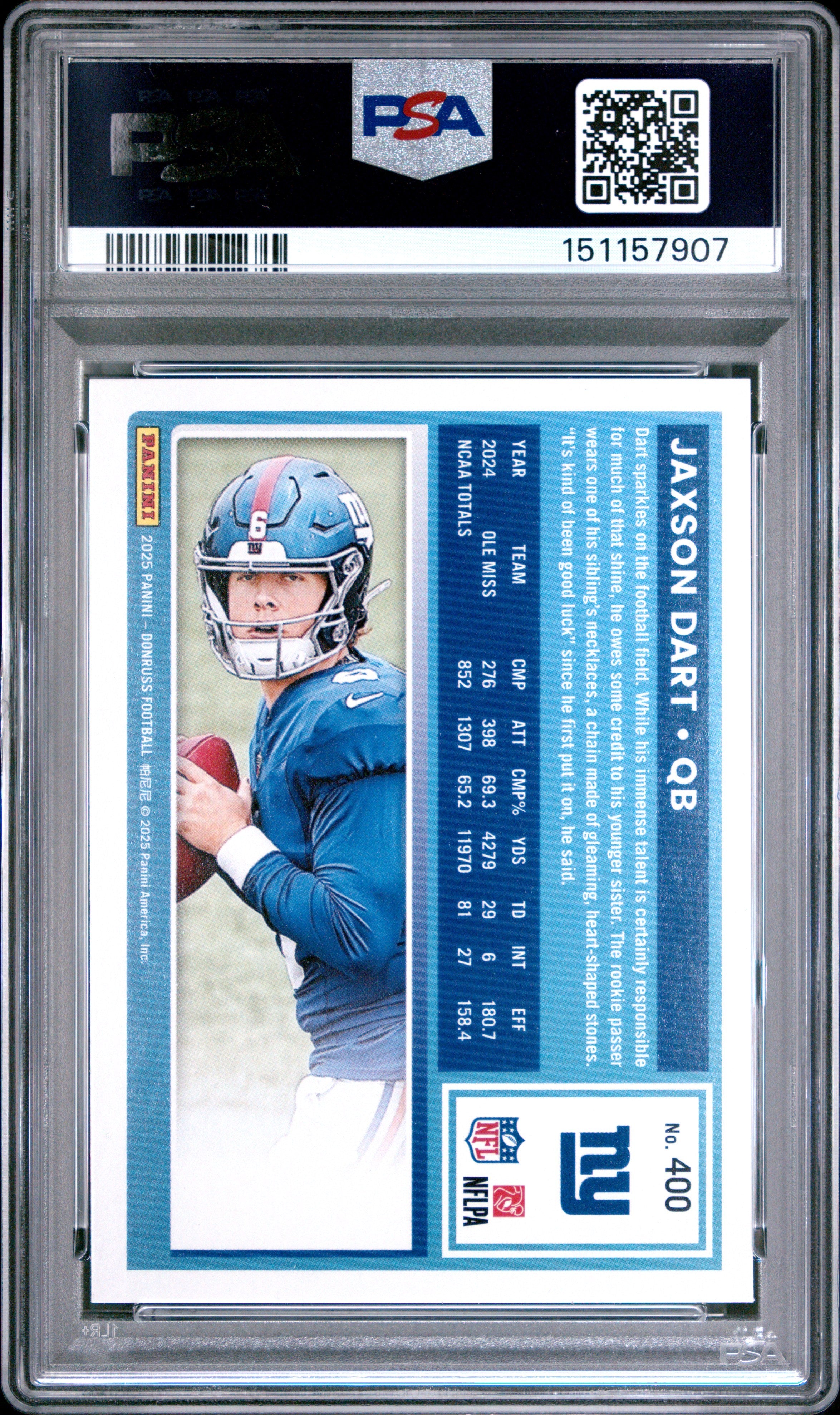 2025 Panini Donruss Jaxson Dart #400 PSA 10 - Graded Sports Cards