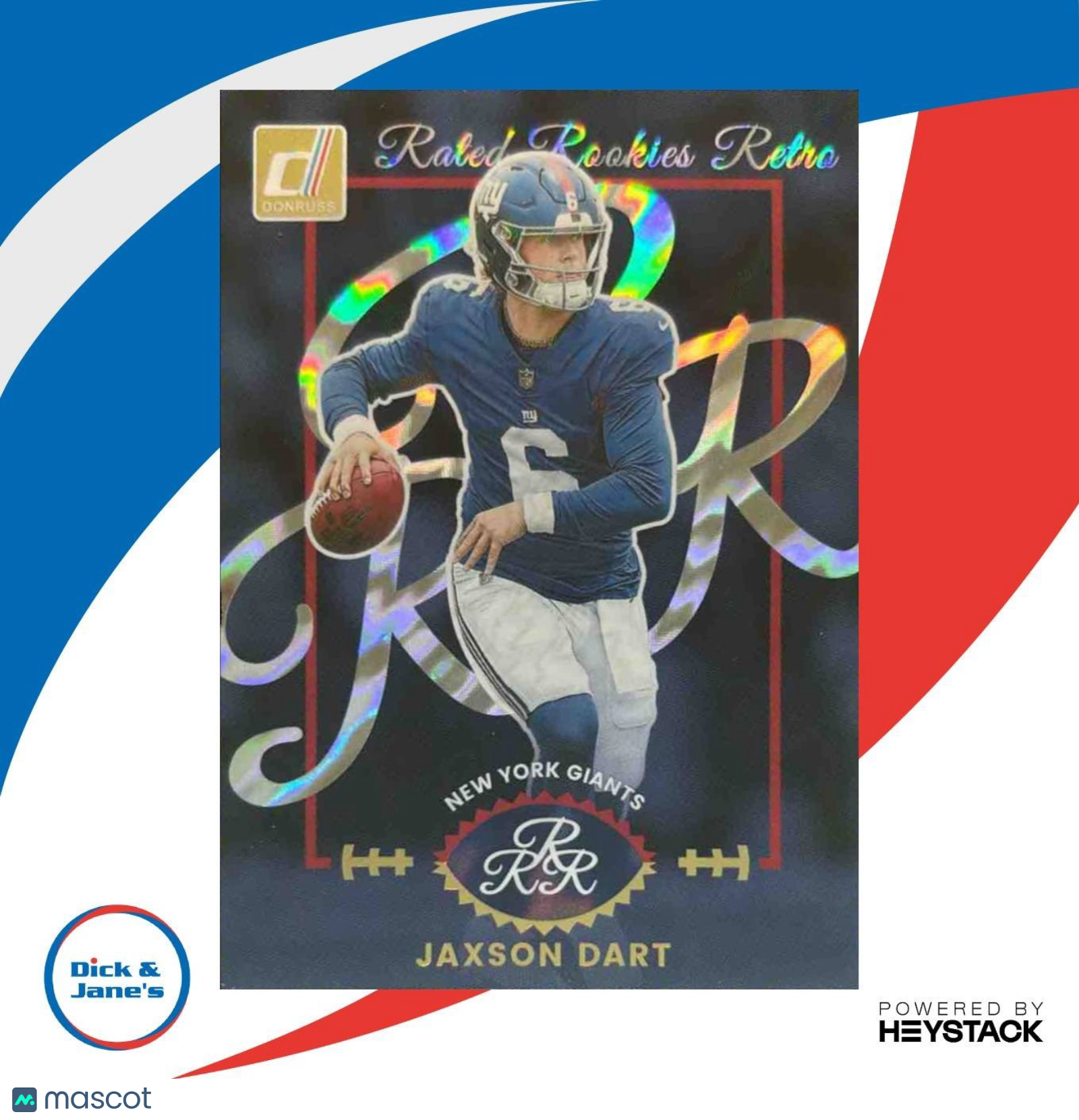 2025 Panini Donruss Jaxson Dart Rated Rookie Retro #1 RC New York Giants - Sports Cards