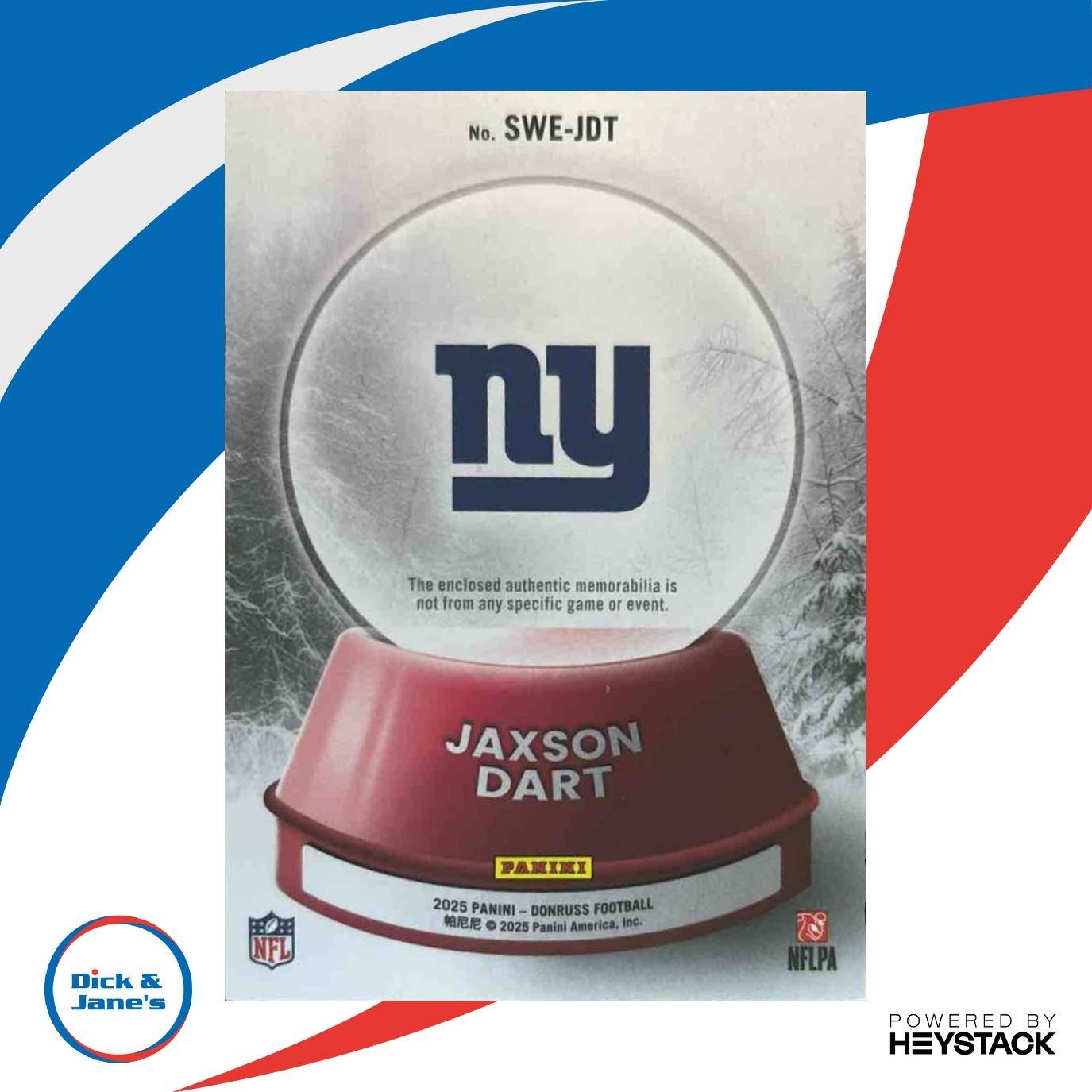 2025 Panini Donruss Jaxson Dart Rookie Holiday Sweater #10 MEM New York Giants - Sports Cards